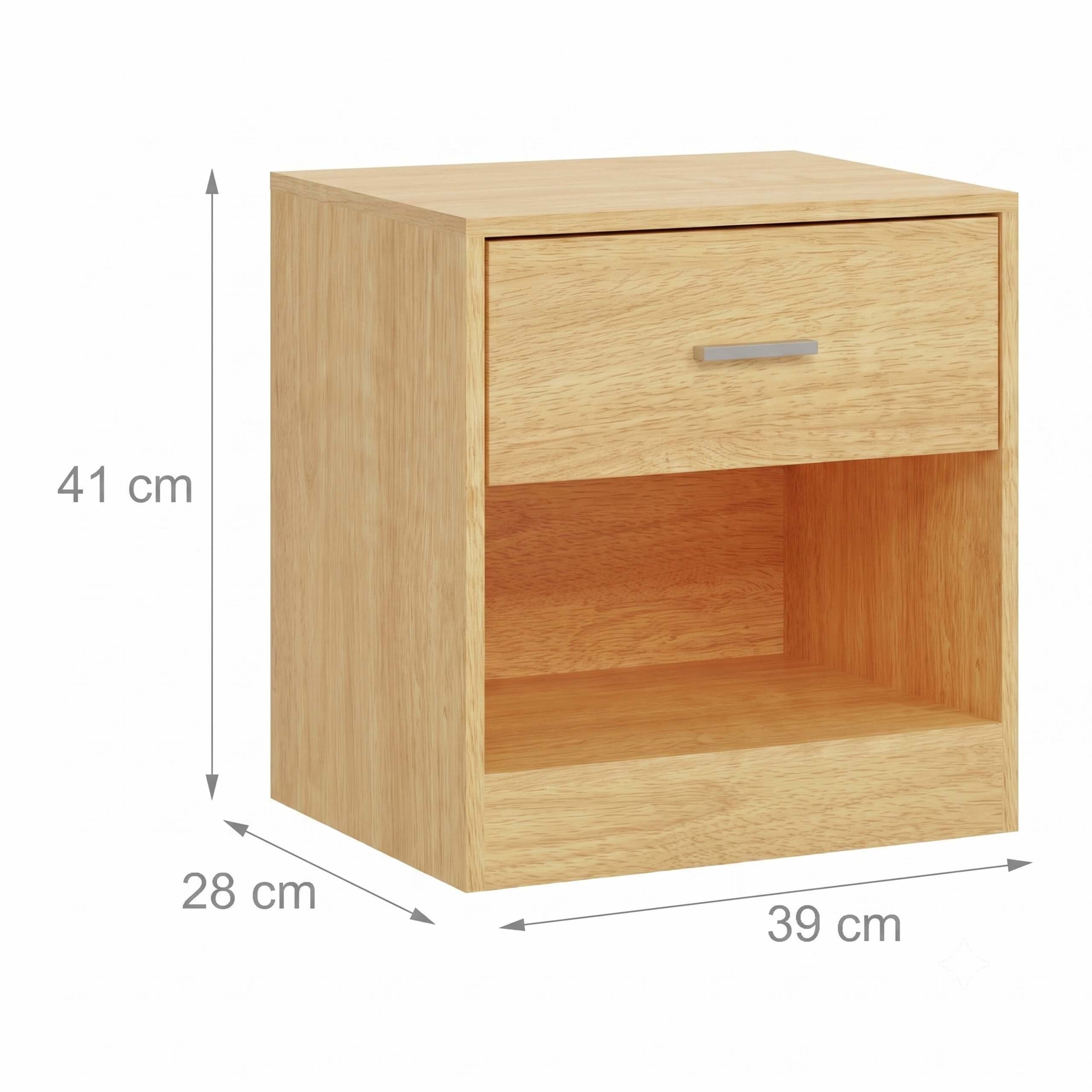 relaxdays Nachtschrank Nachttisch mit Schublade (1-St) Holzoptik, 1er-Pack – Bild 4 von 5
