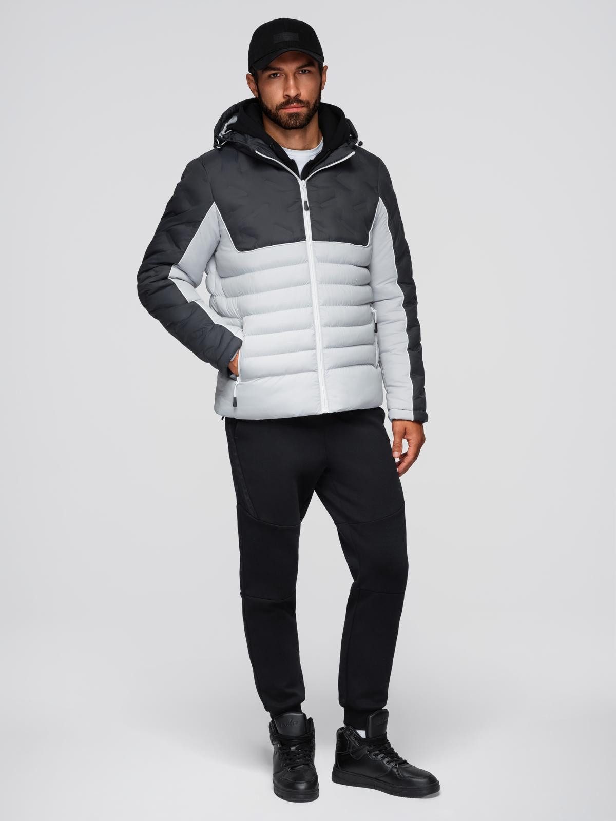 OMBRE Steppjacke Gesteppte Herrenjacke mit abnehmbarer Kapuze