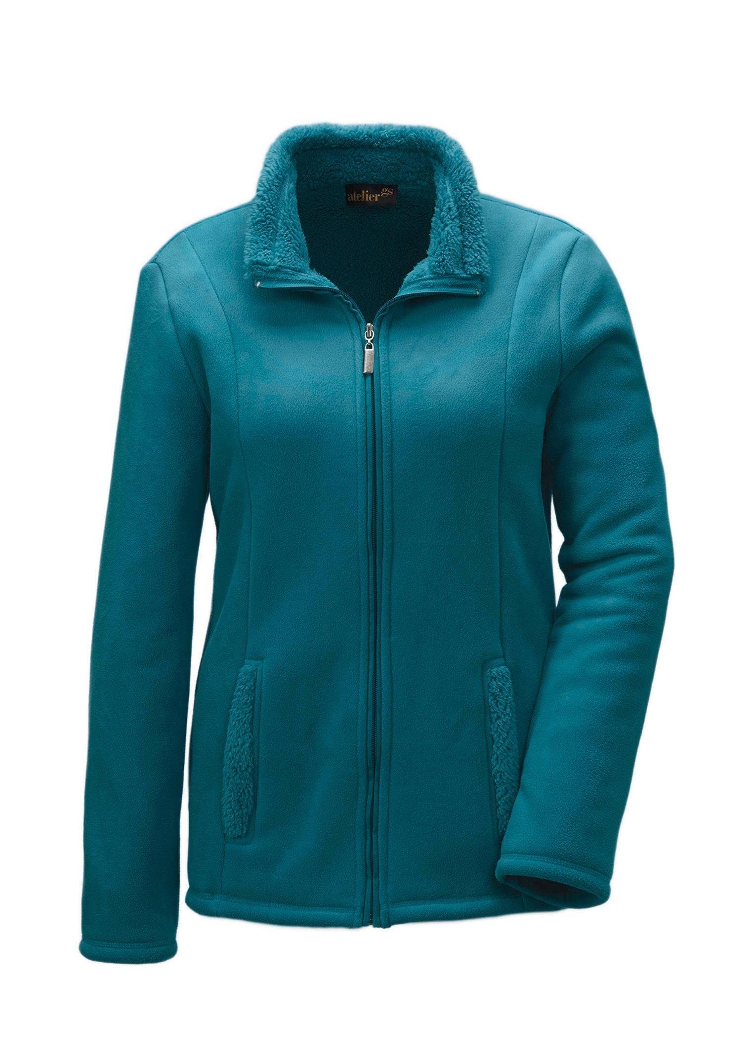 GOLDNER Fleecejacke Kuschelweiche Fleece-Jacke dunkelpetrol