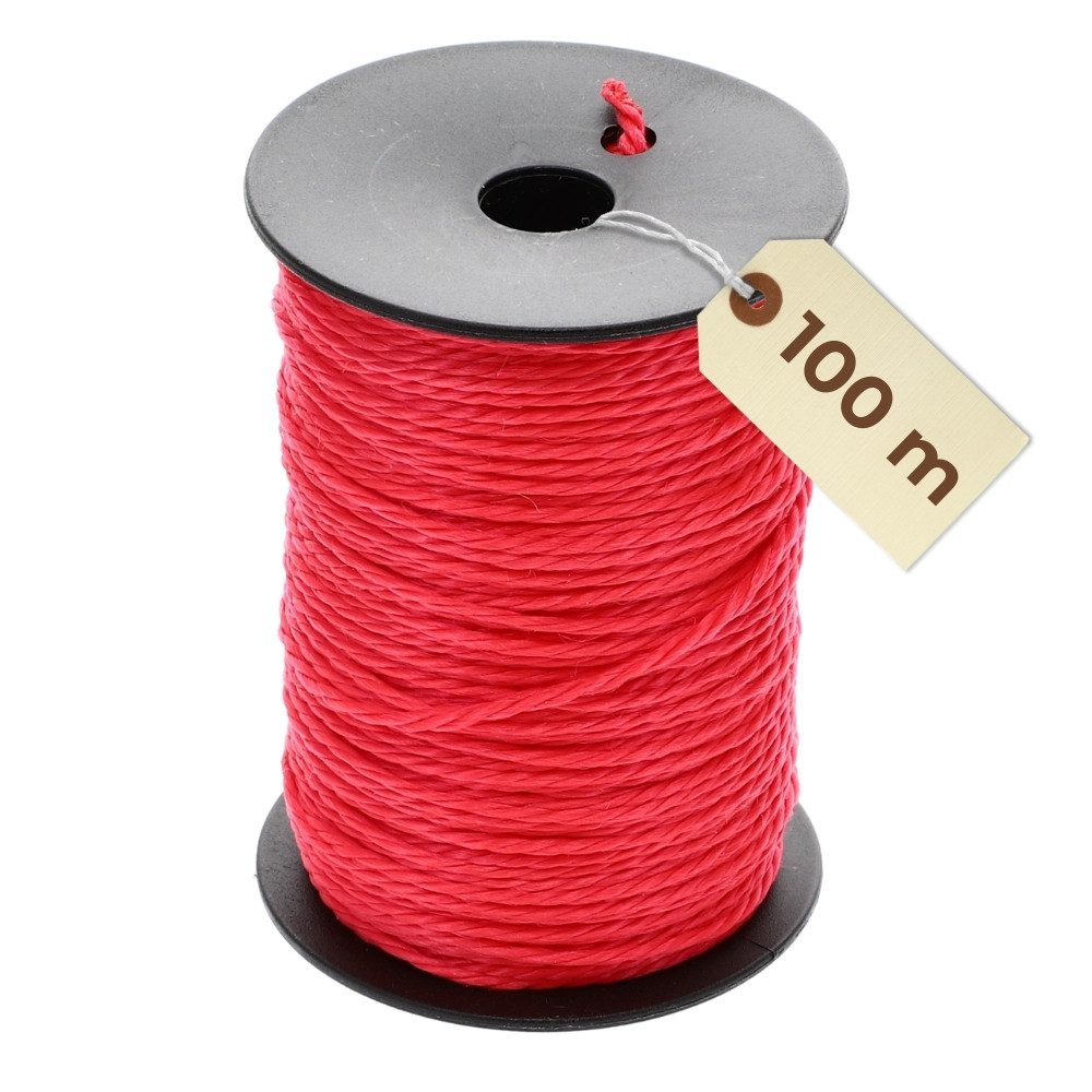 GarPet Schlagschnur Maurerschnur rot Richtschnur 100m 2mm reißfeste Schnur Pflasterschnur