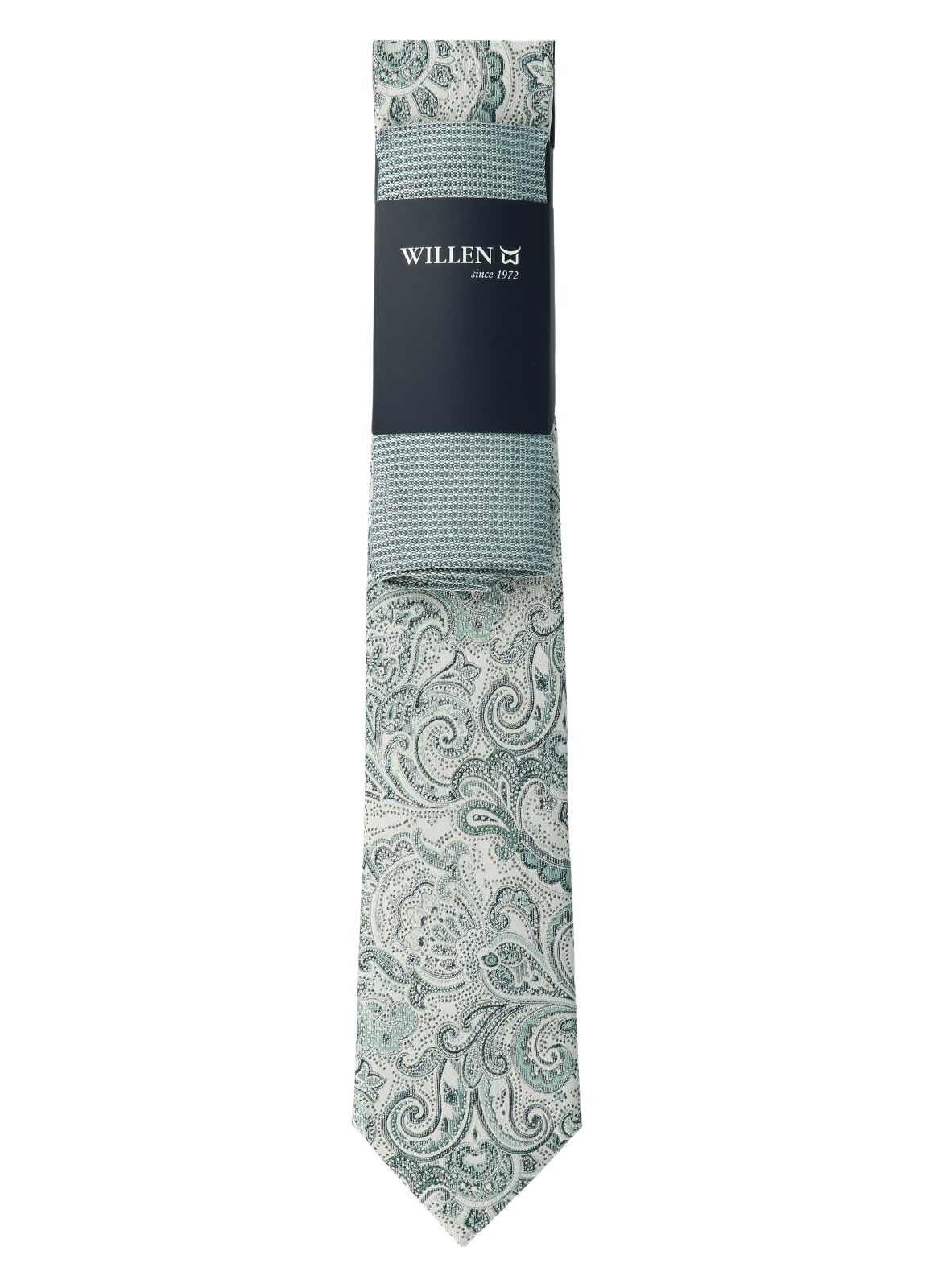 WILLEN Krawatte grau,Business,Seide,Paisley