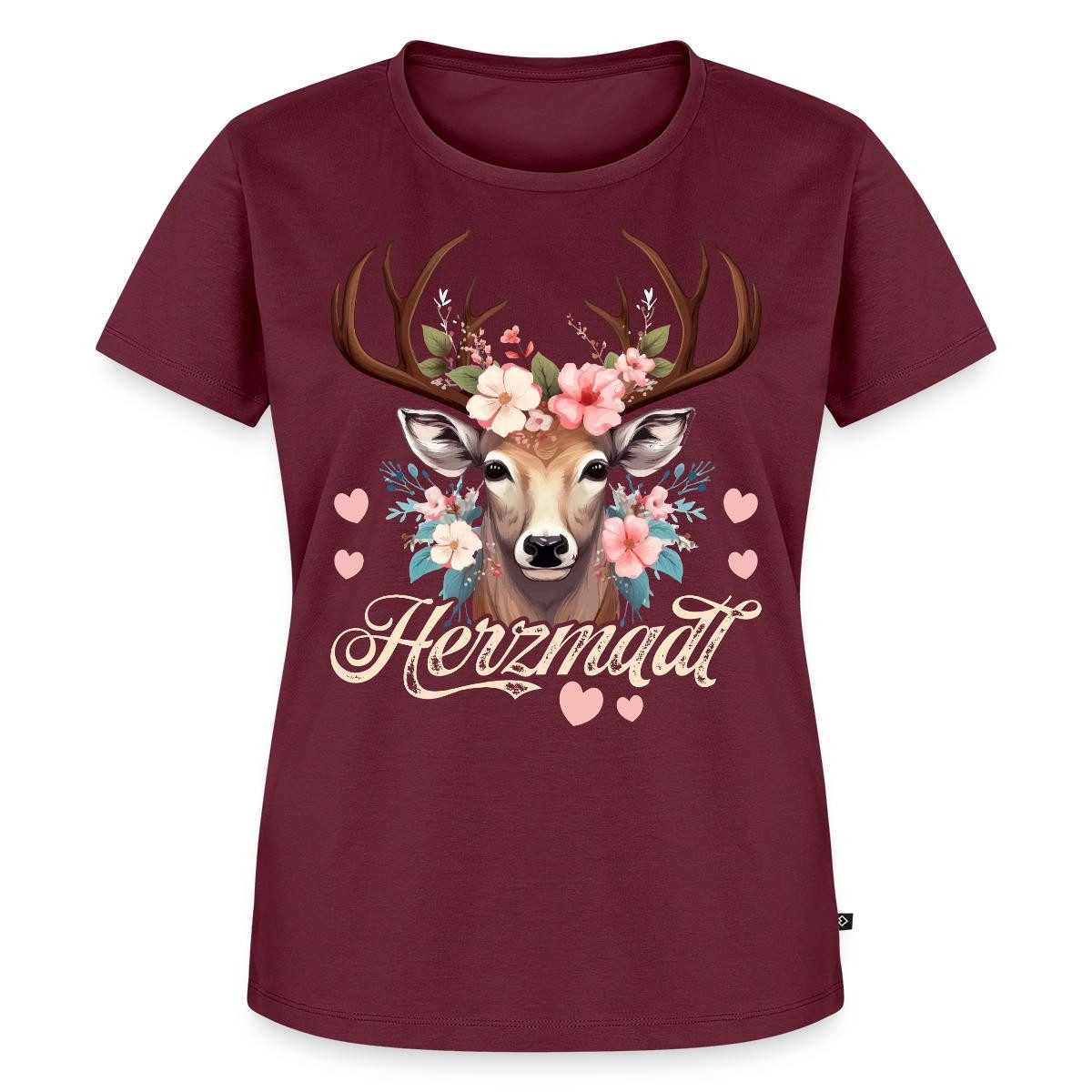 Spreadshirt T-Shirt Herzmadl Trachtenshirt Volksfest Tracht Ersatz Frauen Premium T-Shirt (1-tlg) Fällt klein aus. Wir empfehlen, eine Größe größer zu bestellen.