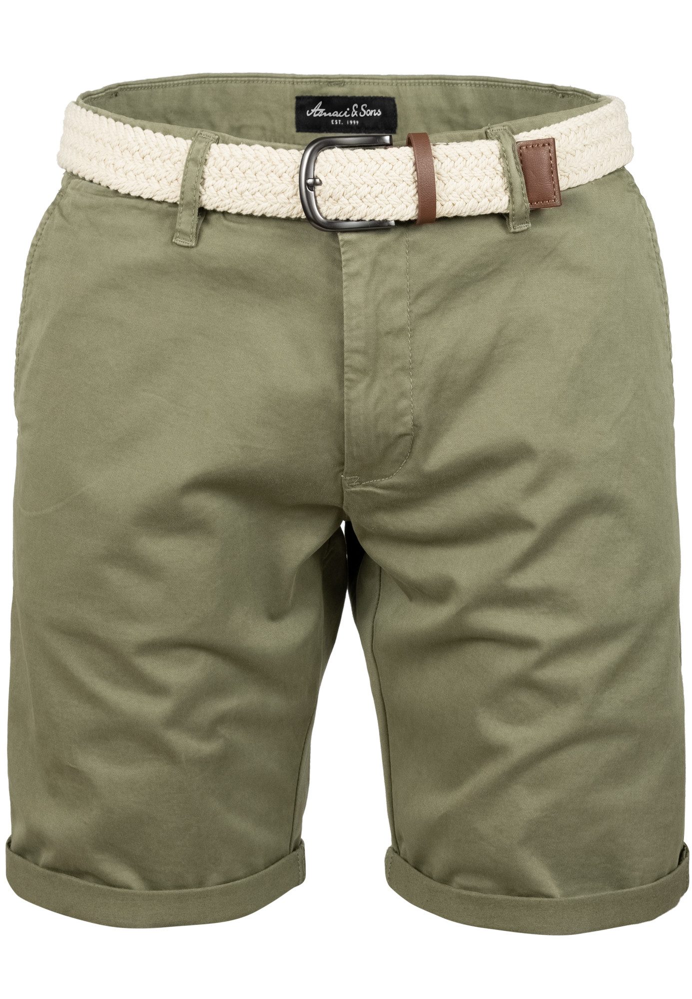 Amaci&Sons Chinoshorts BERWYN Chinoshort inkl. Gürtel Herren Bermuda Short günstig online kaufen