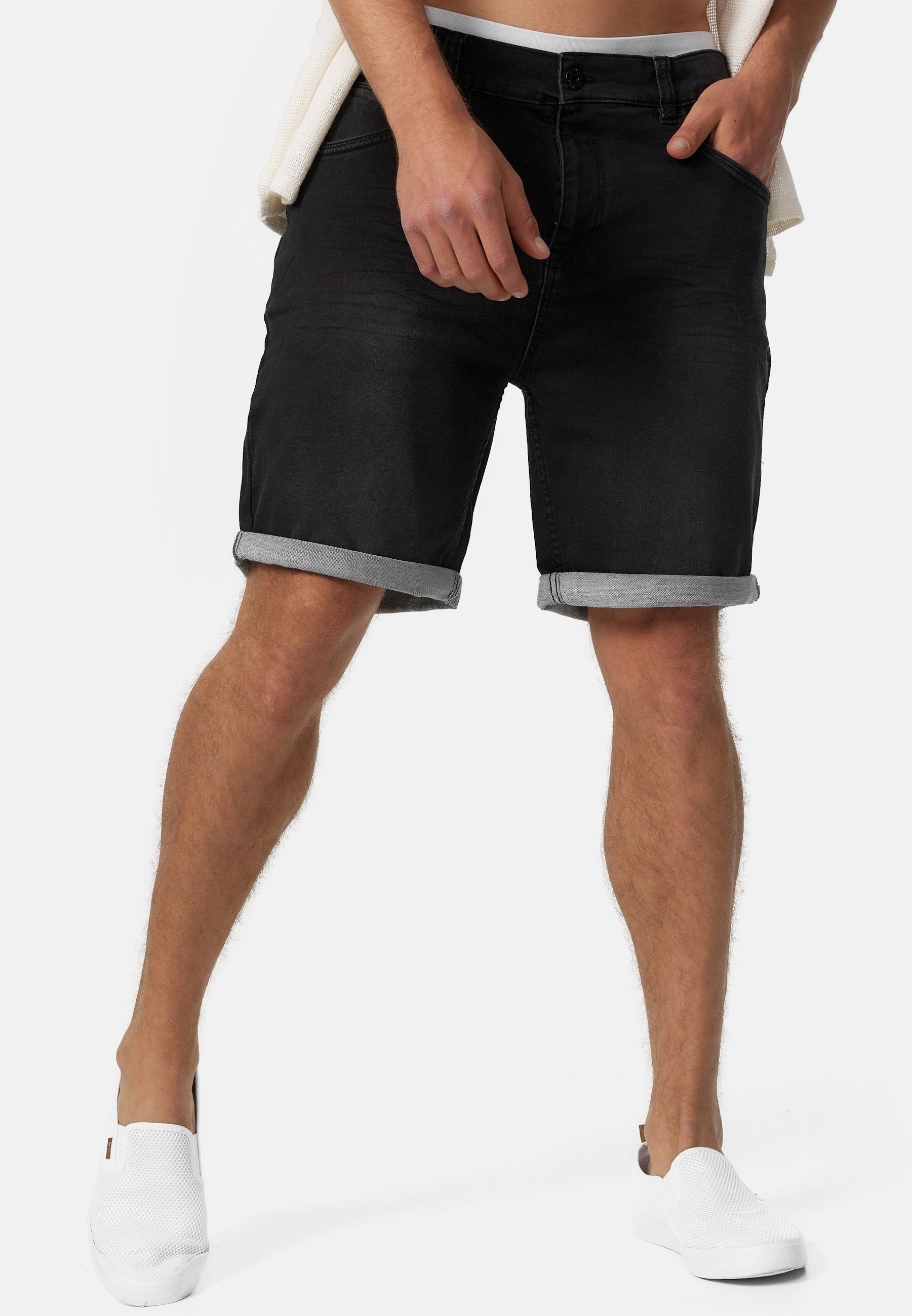 Indicode Jeansshorts Herren Lonar Jeans Shorts Herrenshorts Moderne und luftig leichte Herren Jeans-Shorts