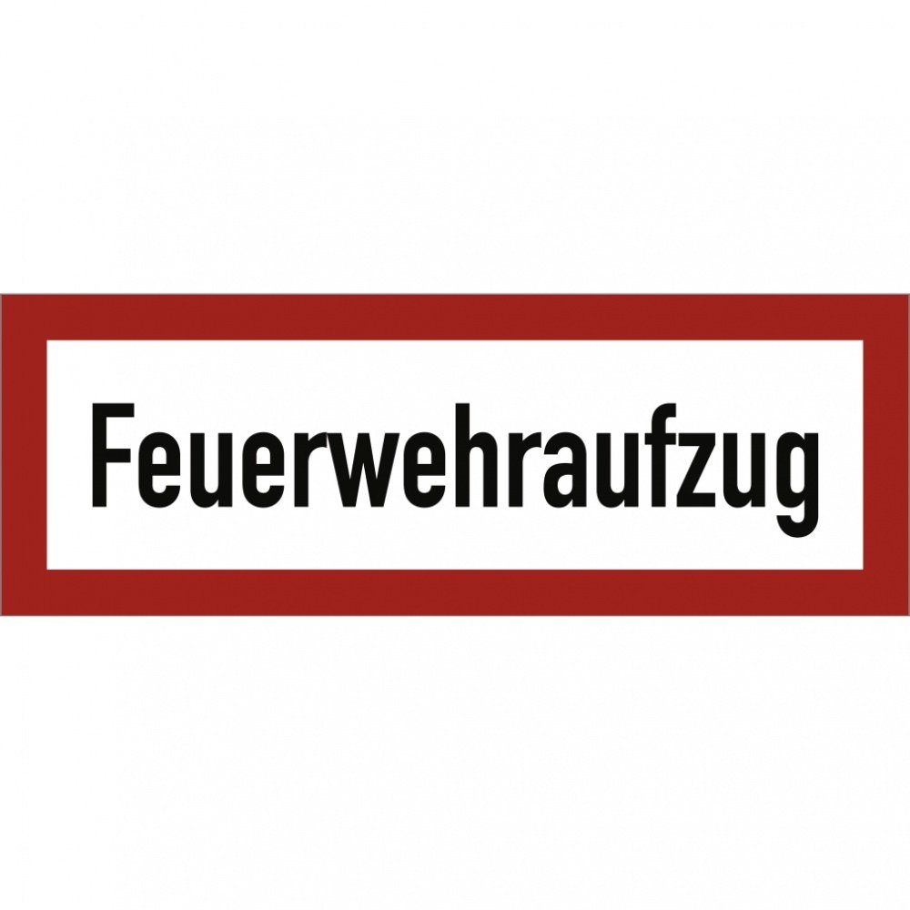 Hinweisschild Aufkleber Feuerwehraufzug, Folie, 297x105 mm