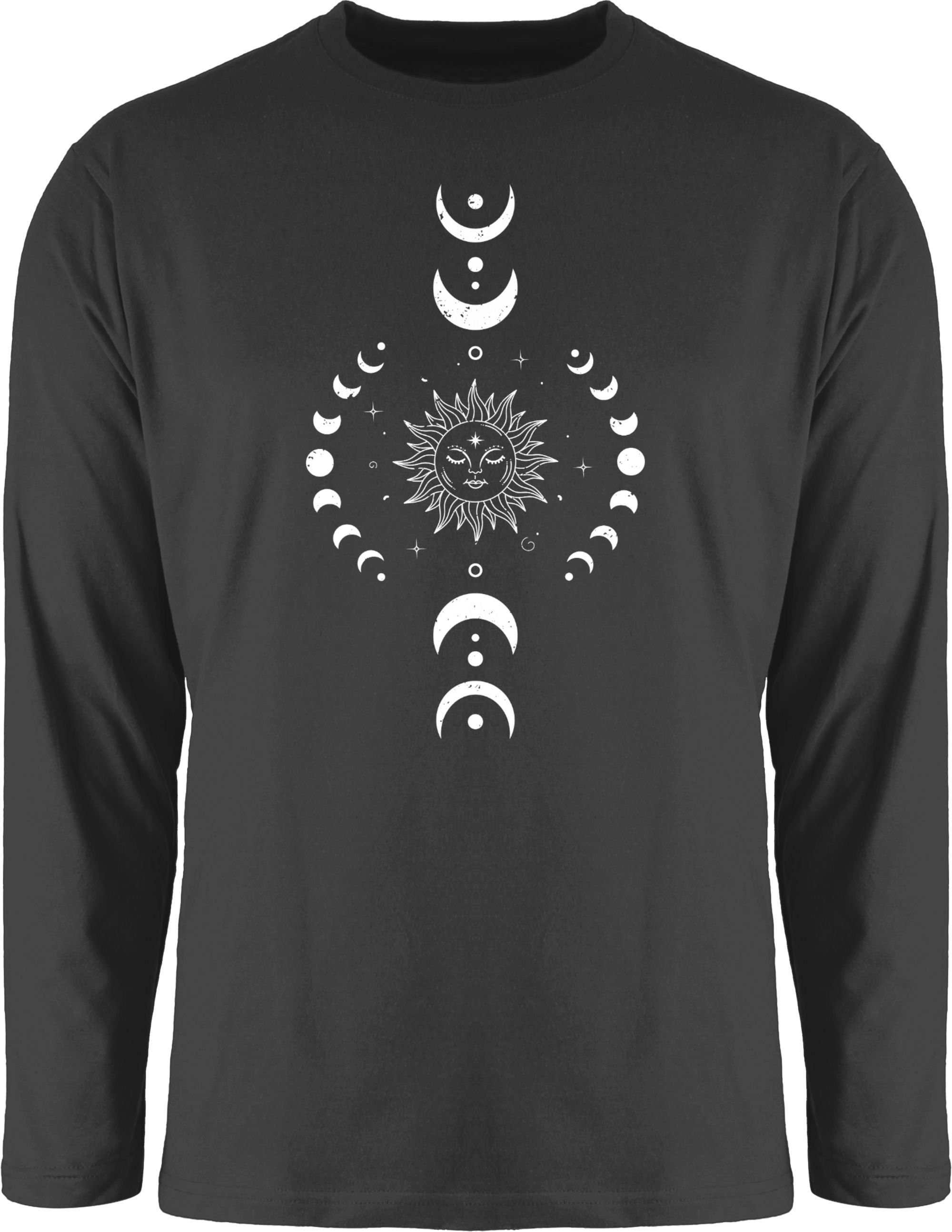 Shirtracer Rundhalsshirt Yoga Namaste Mandala Chakra Mondphase Yoga 1 Schwarz