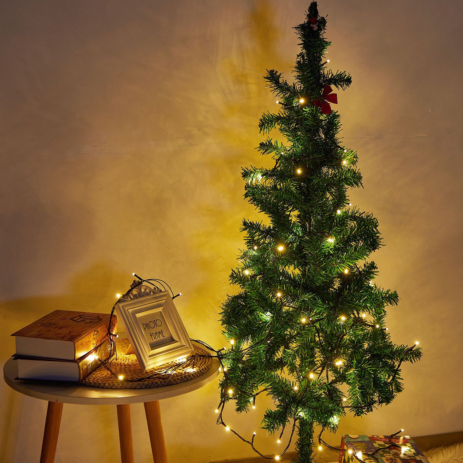 8 Schwarzer Rosnek Weihnachtsbaum, für LED-Lichterkette 20-100M, 31V, Timer, modi, Garten, Wasserdicht, Speicherfunktion, Draht