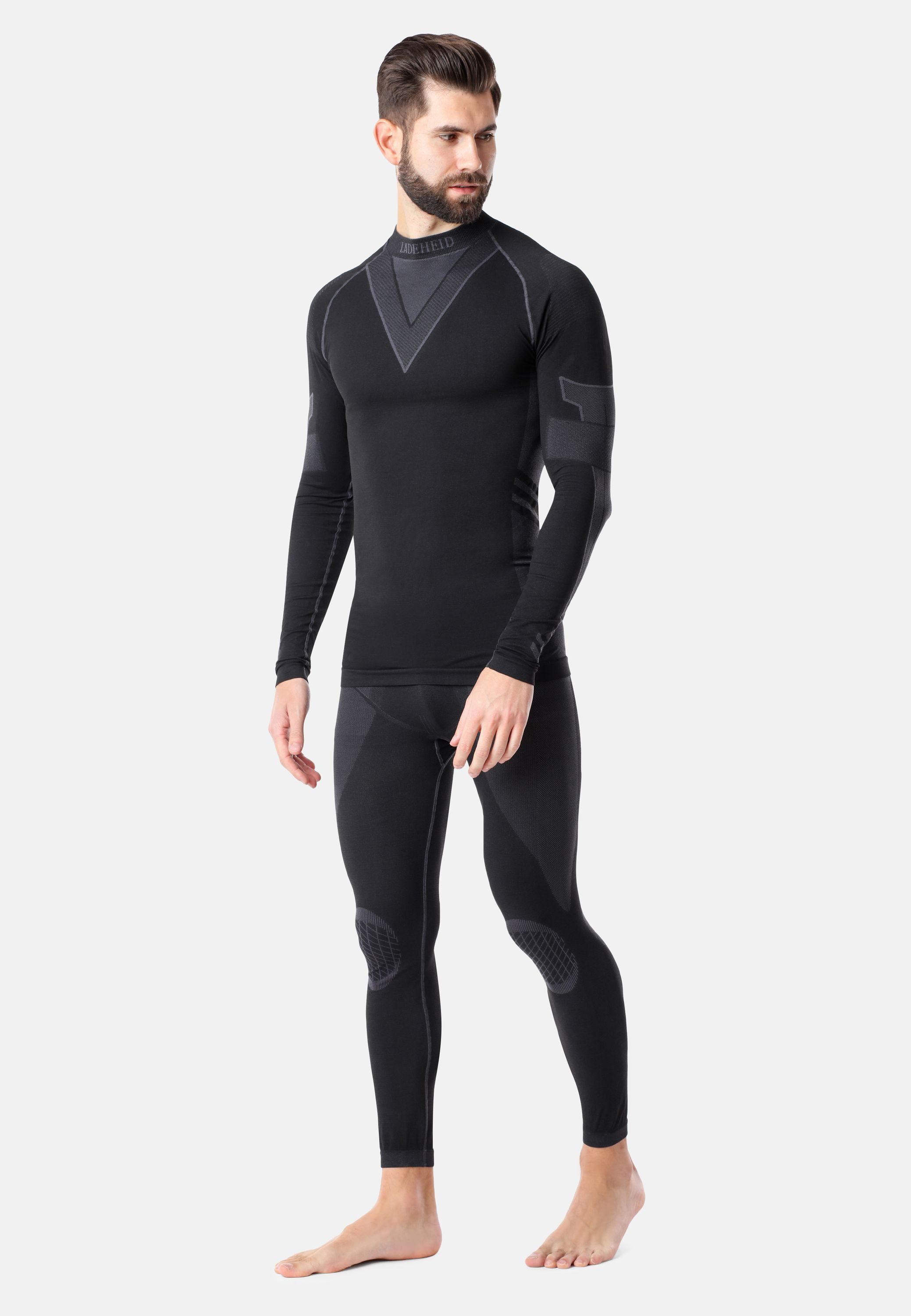 Ladeheid Funktionsunterhemd Herren Funktionsunterwäsche SET Shirt Unterhose Thermoaktiv LAGI003 (Set, mit Funktionsunterhose)