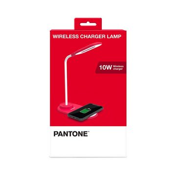 Pantone Universe PANTONE LED Lampe mit eingebautem Ladegeraet rot Soft-Touch Smartphone-Kabel
