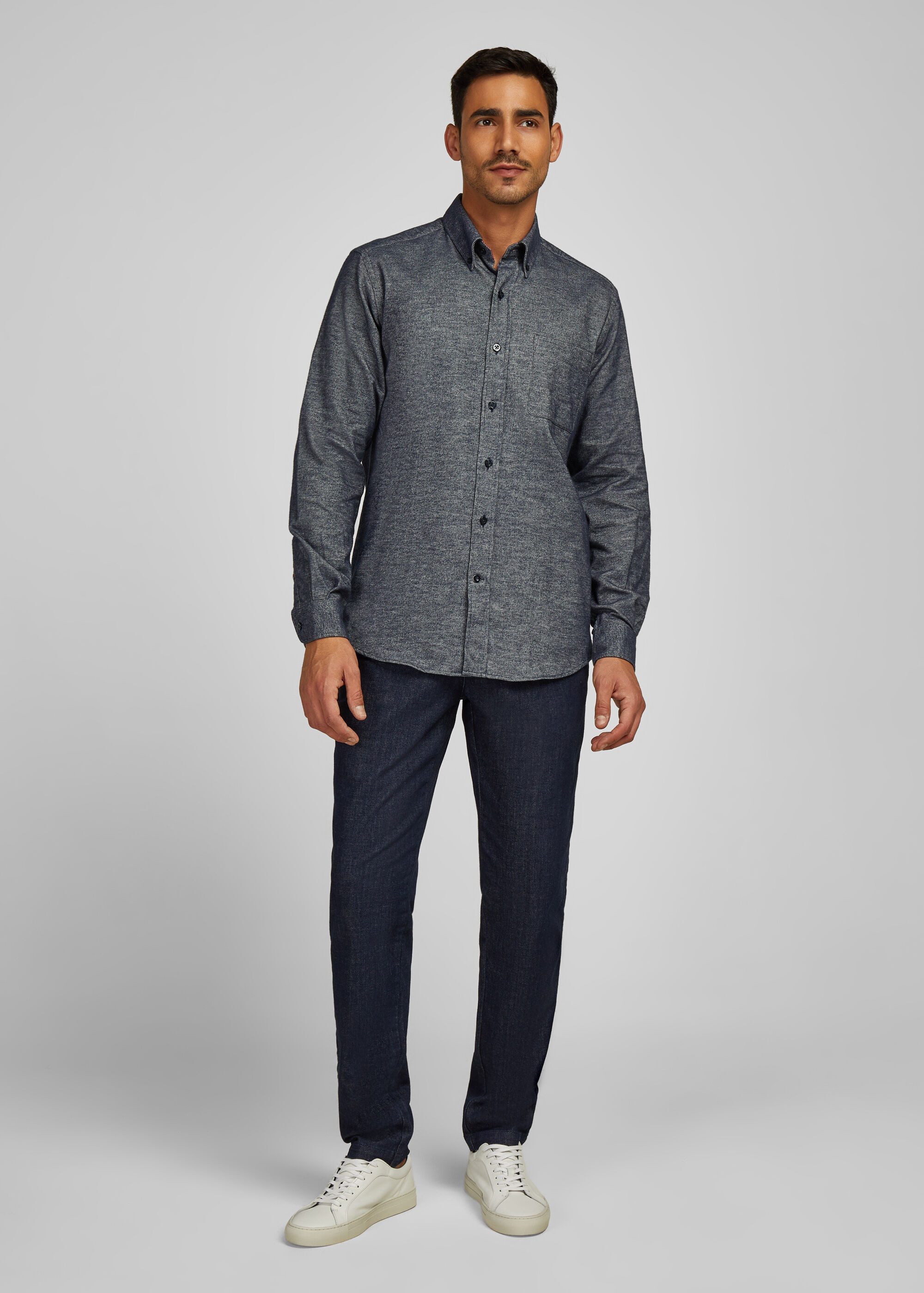 HECHTER PARIS Langarmhemd mit Button-Down-Kragen