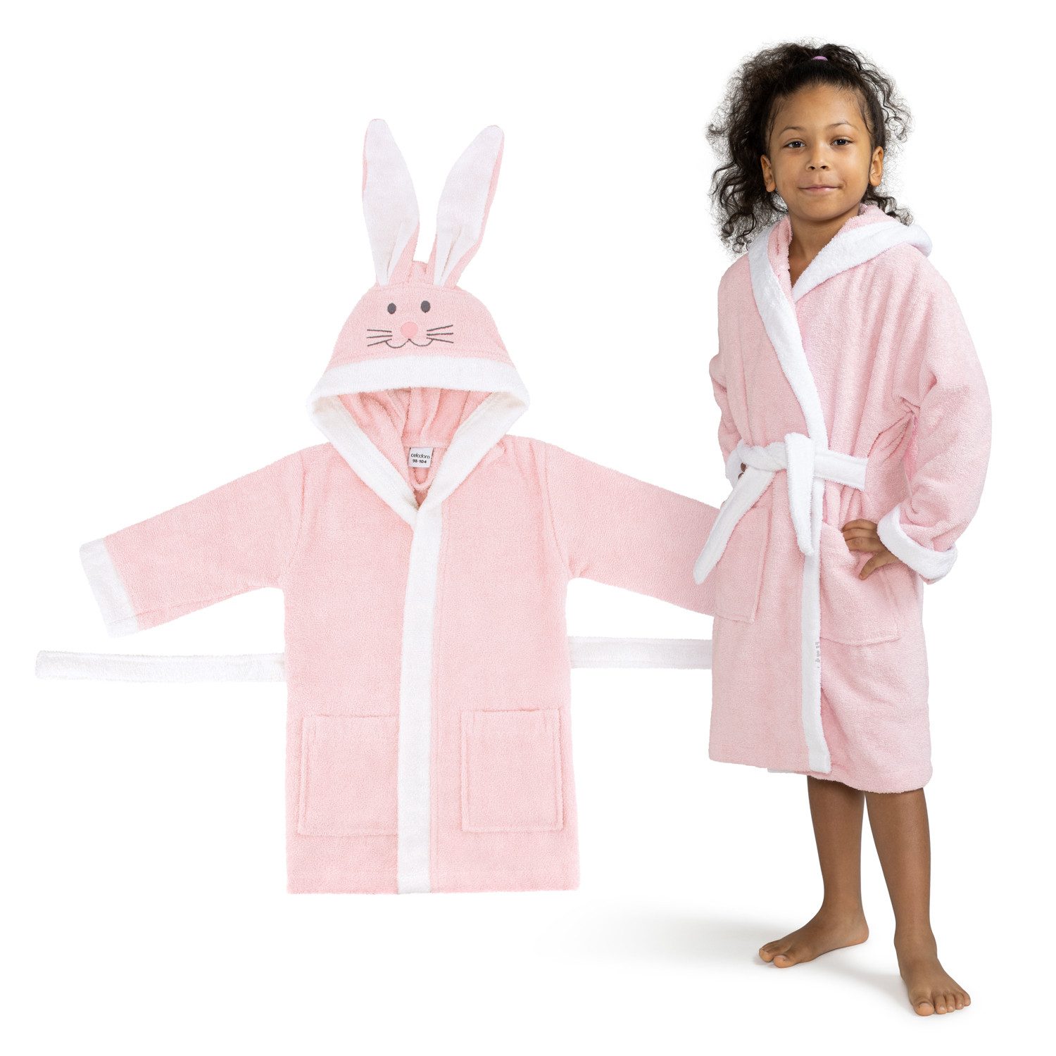 celodoro Kinderbademantel Kinder Bademantel mit Kapuze & Motiv für Mädchen & Jungen