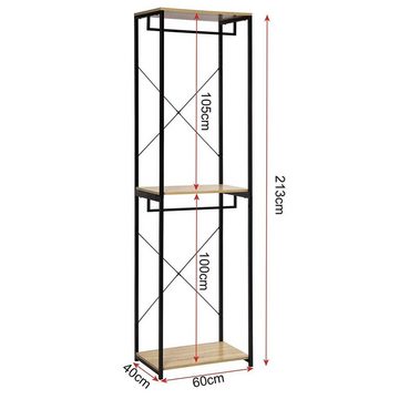 Woltu Kleiderständer, (1 St), Garderobenständer Schwarz Helleiche