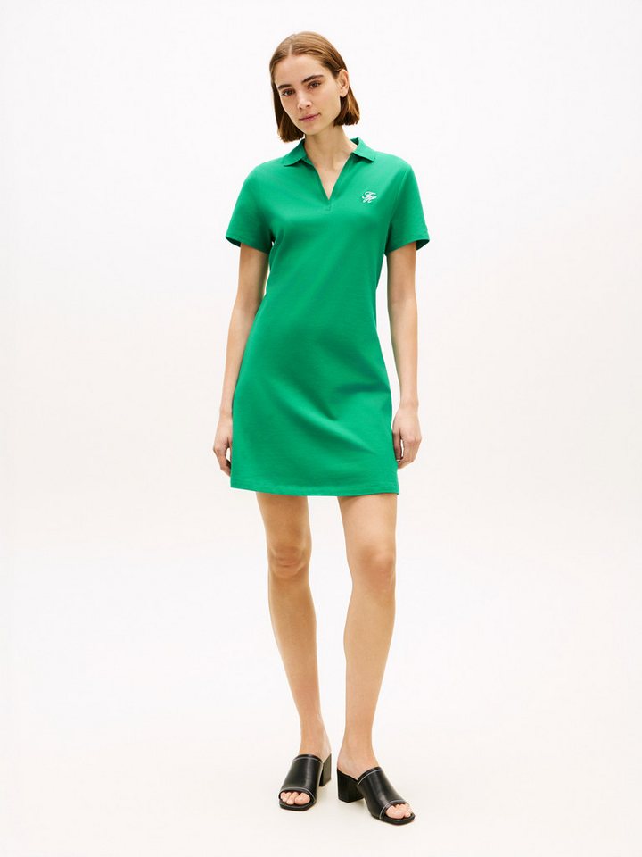 Tommy Hilfiger Polokleid TH SCRIPT OPEN-NK POLO DRS mit Knopfleiste