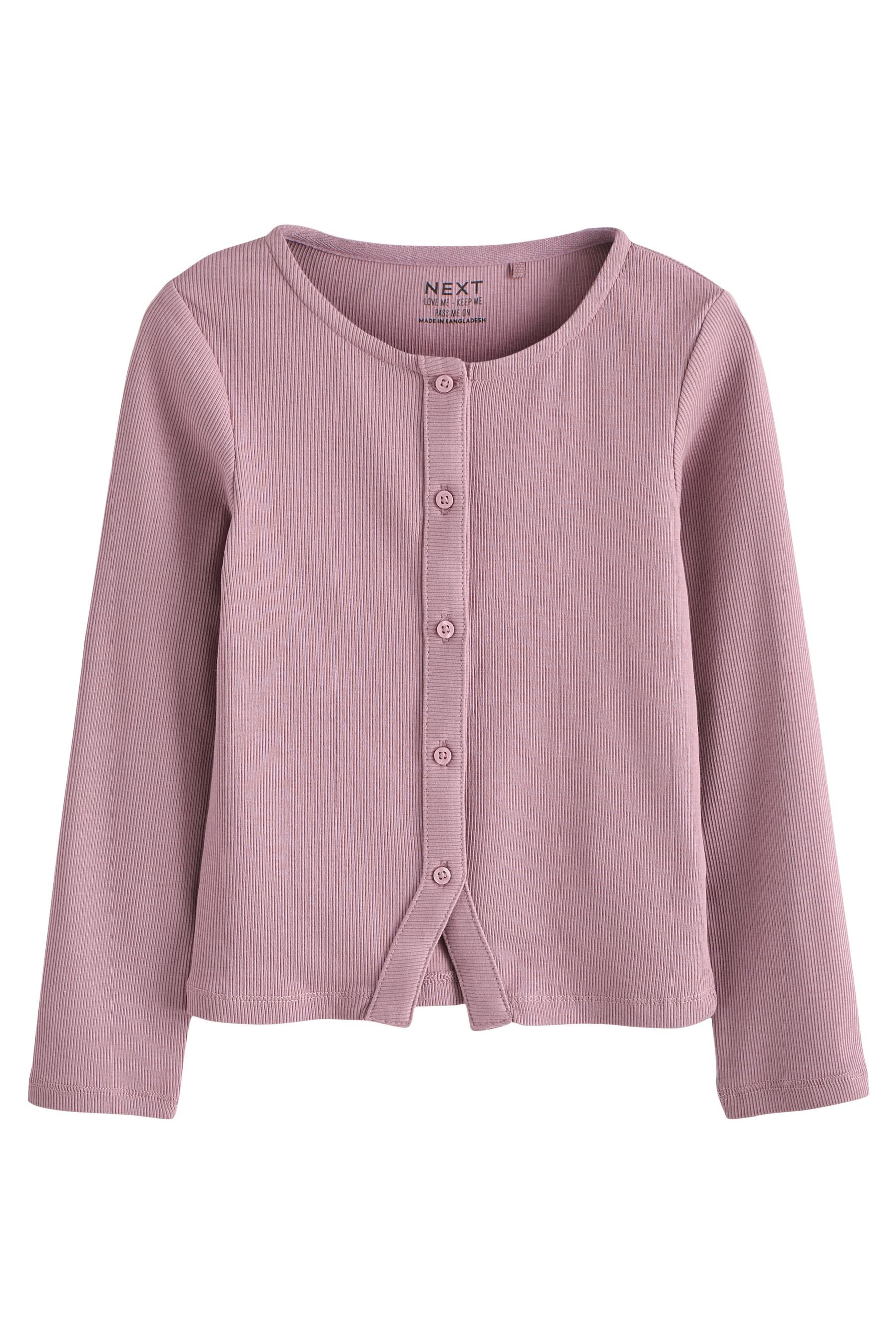 Next Langarmshirt Gerippte langärmelige Strickjacke (1-tlg) günstig online kaufen