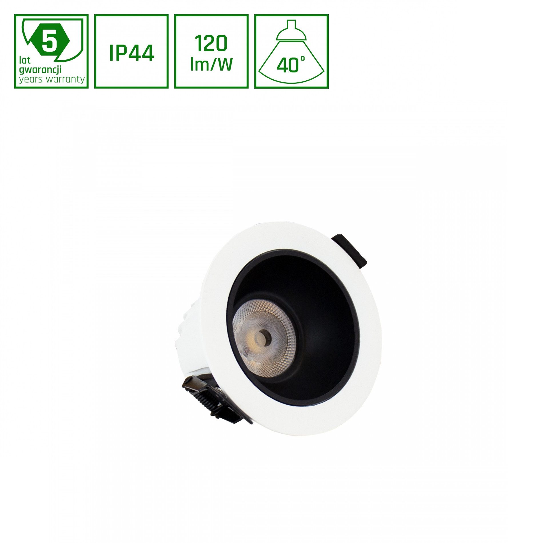 Spectrum LED Einbaustrahler LED Einbaustrahler 10W 40° 1200lm IP44 Badleuchte UGR<19 Neutral 4000K, Leuchtmittel fest integriert, Neutralweiß, 75mm befestigungsloch, spritzwassergeschützt, 40°