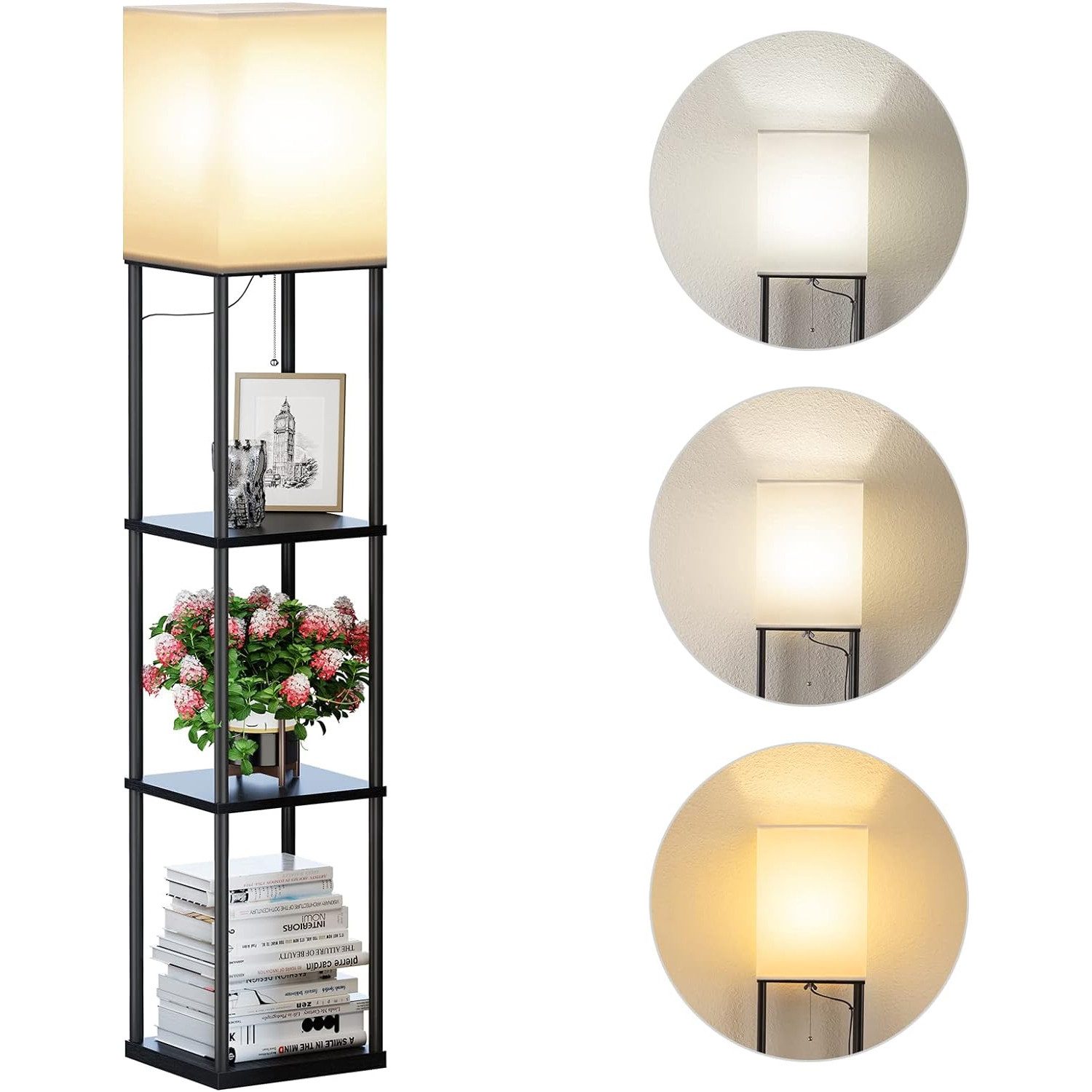 TUWENA Regal Regal Dimmbar Inklusive 3-Farbtemperatur-LED-Lampe, Stehleuchte, 1-tlg., für Wohnzimmer, Schlafzimmer, Arbeitszimmer und Büro