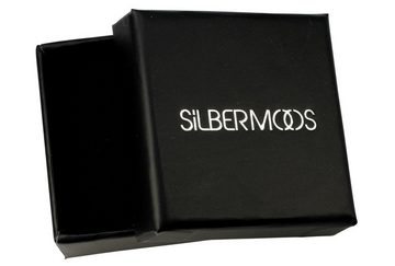 SILBERMOOS Runder Anhänger Anhänger "Gebürstete Schale", 925 Sterling Silber