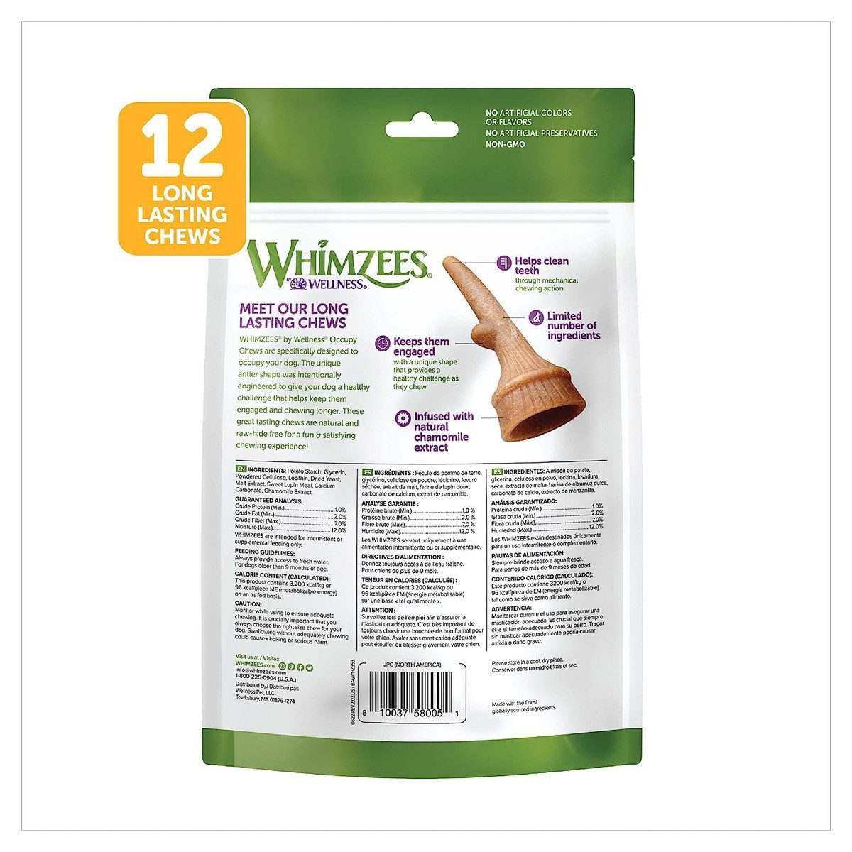 Whimzees Antler/Geweih M 360 g, für: Hund