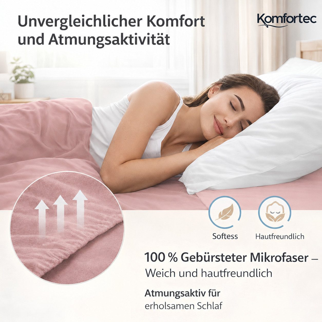 Komfortec Spannbettlaken Boxspringbett bis 15cm - 30cm Matratzenhöhe, Mikrofaser, Gummizug: Rundum, (1 Stück), 140x200 cm, Schwarz – Bild 3 von 5