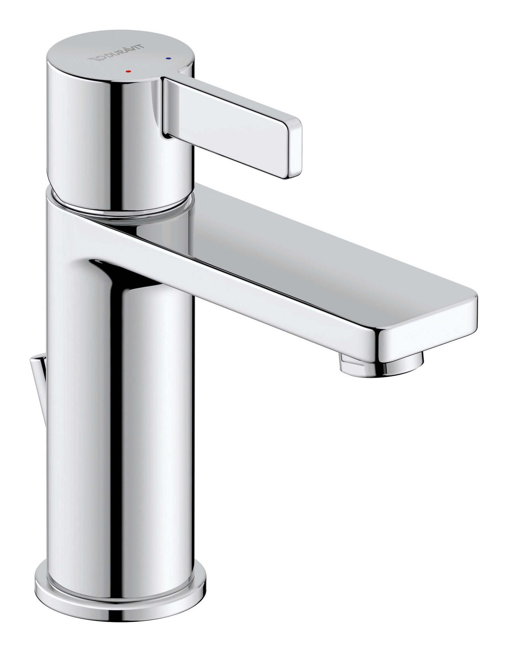 Duravit Waschtischarmatur D-Neo Einhebel Ausladung 109 mm m. Zugstangen-Ablaufgarnitur - Chrom