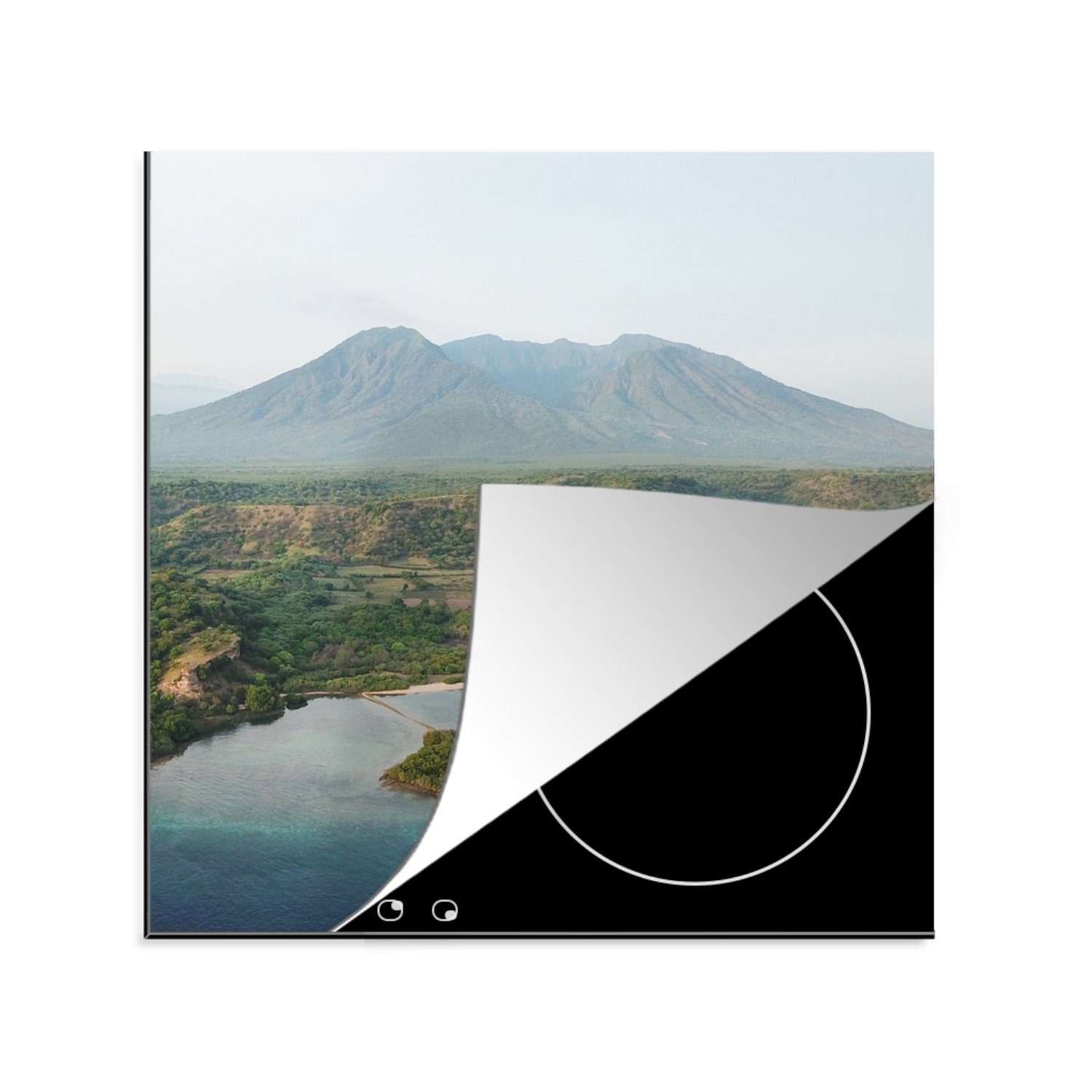 Meer cm, küche MuchoWow (1 für Baluran, - 78x78 tlg), Ceranfeldabdeckung, Vinyl, Arbeitsplatte Indonesien Herdblende-/Abdeckplatte -