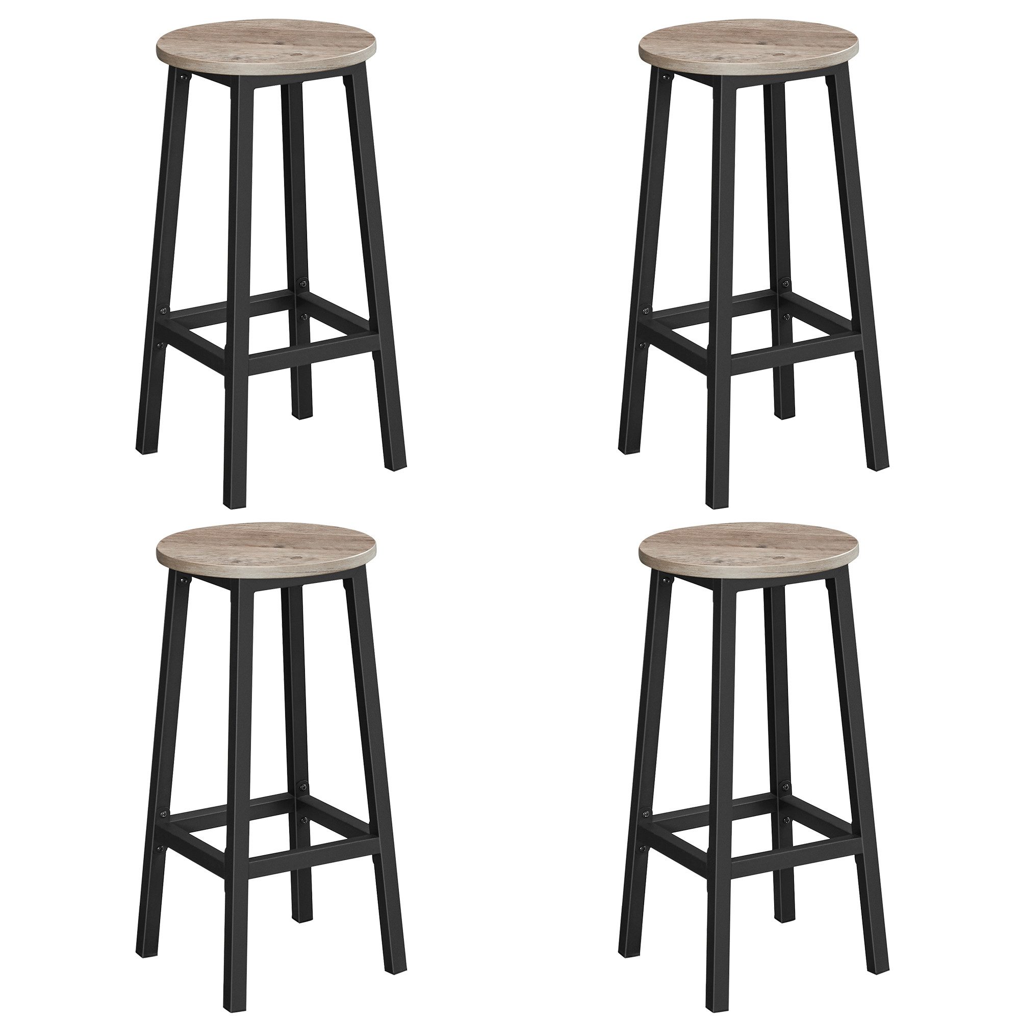 VASAGLE Barhocker Barstühle (Set, 4 St), Barhocker, 2er Set, Barstühle, 65c günstig online kaufen
