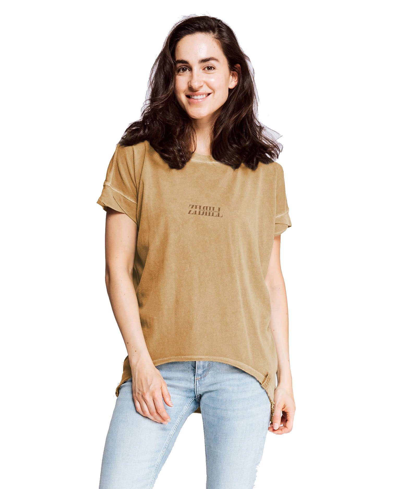 (0-tlg) T-Shirt Zhrill RAHEL Brown Longshirt
