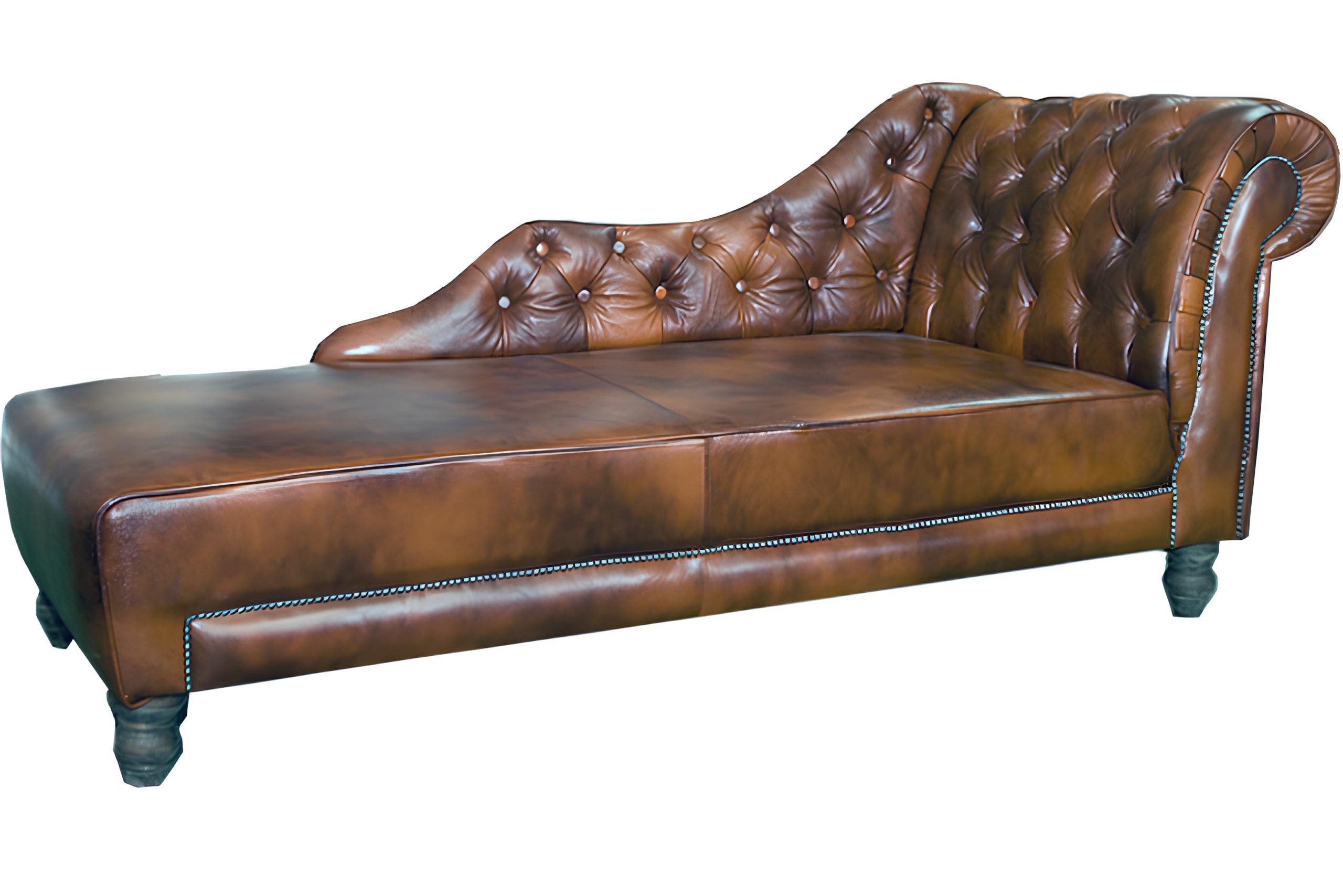 JVmoebel Chaiselongue Chesterfield Chaiselongue Luton aus Leder und Textil mit Relaxfunktion, Made in Europa