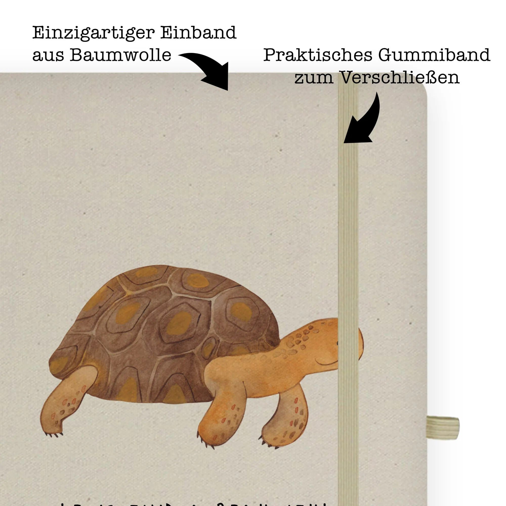 Thumbnail - Mr. & Mrs. Panda Notizbuch Schildkröte Marschieren - Transparent - Geschenk, DIN A4 Notizbuch Ha Mr. & Mrs. Panda, Bezau...