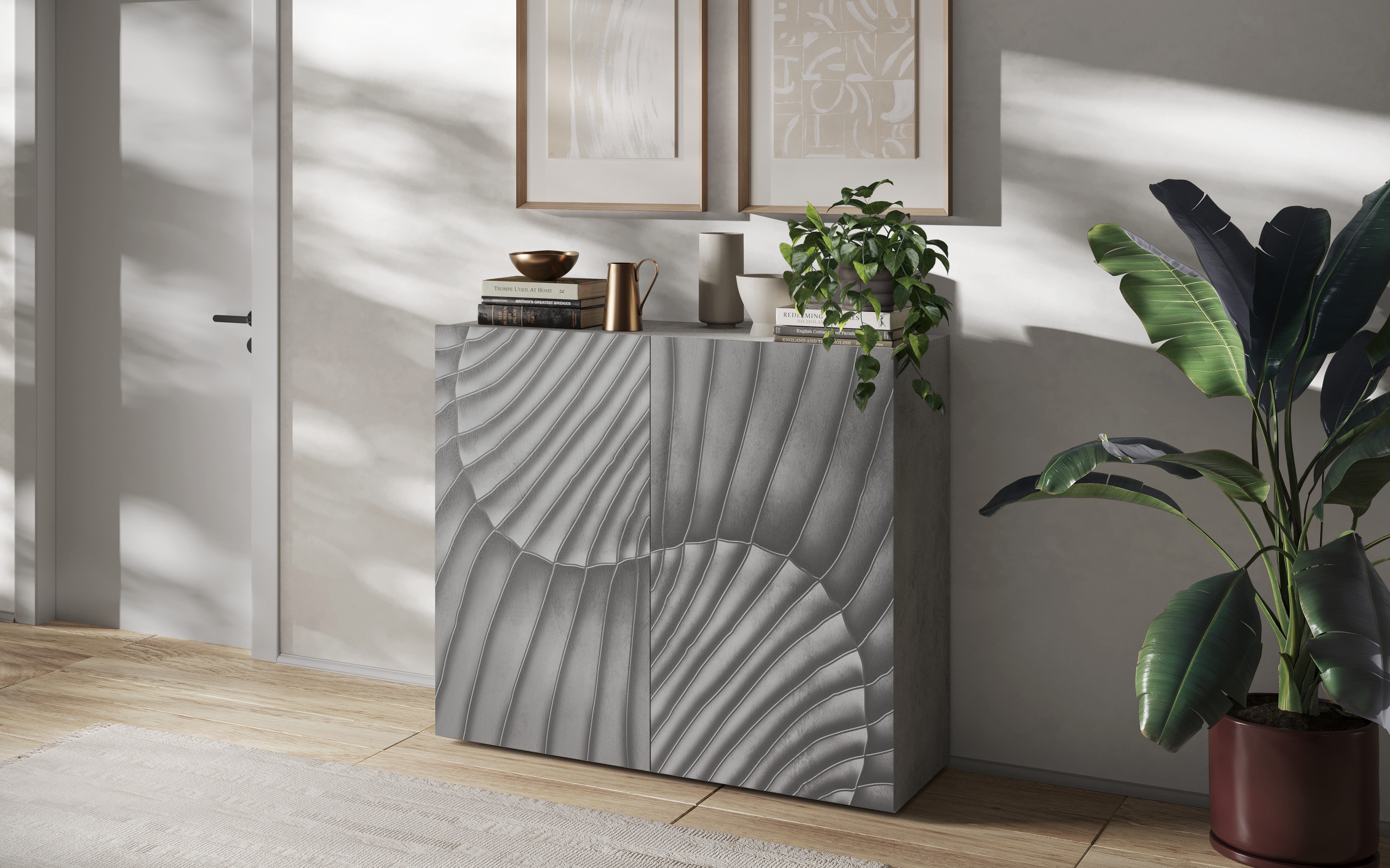 OTTO home Highboard Snake, Kommode, Anrichte, Stauraummöbel, Höhe 123 cm, Breite 121 cm, moderne Wohnmöbel, 2 Türen, viel Stauraum, stilvoll und funktional