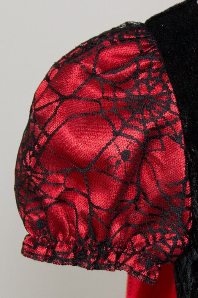 Das Kostümland Hexen-Kostüm Hexe Vampir Kostüm Willow für Kinder - Rot Schwarz