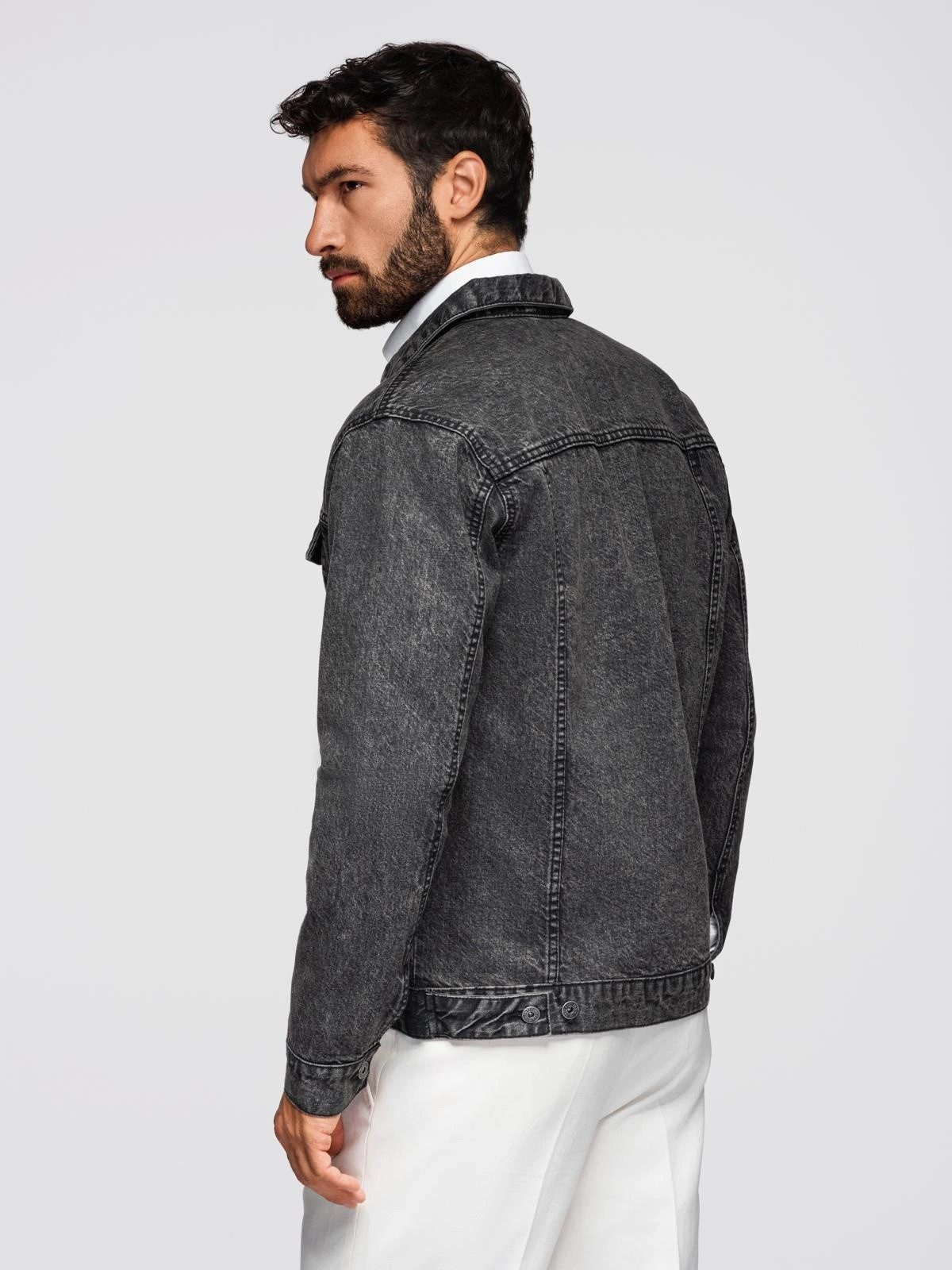 OMBRE Jeansjacke Herren-Jeansjacke mit Waschung
