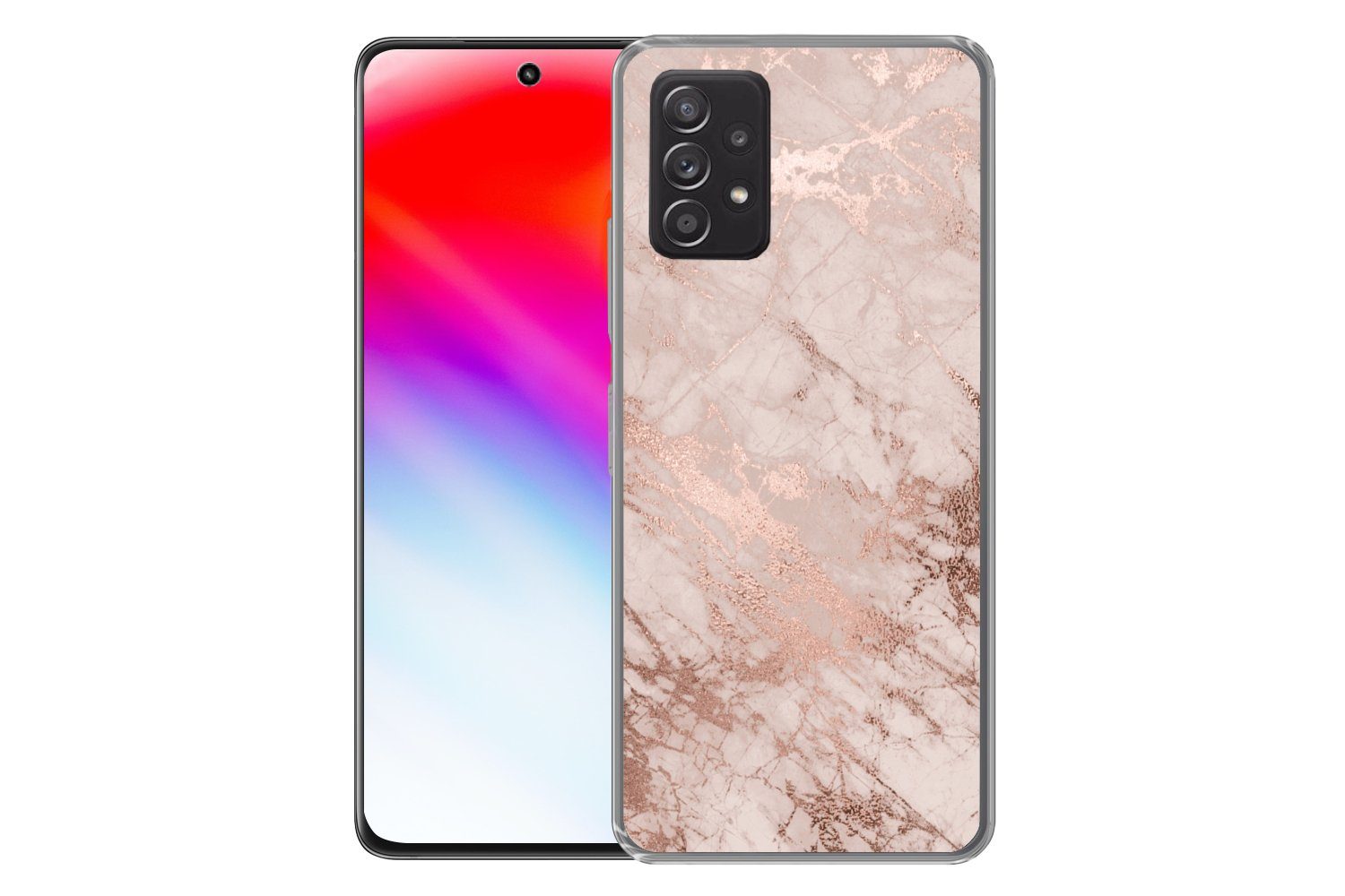 MuchoWow Handyhülle für Samsung Galaxy A33 5G Marmor - Rosa - Luxus - Marmoroptik - Glitze, Smartphone-Bumper, Print, Handy Schutzhülle Dünn