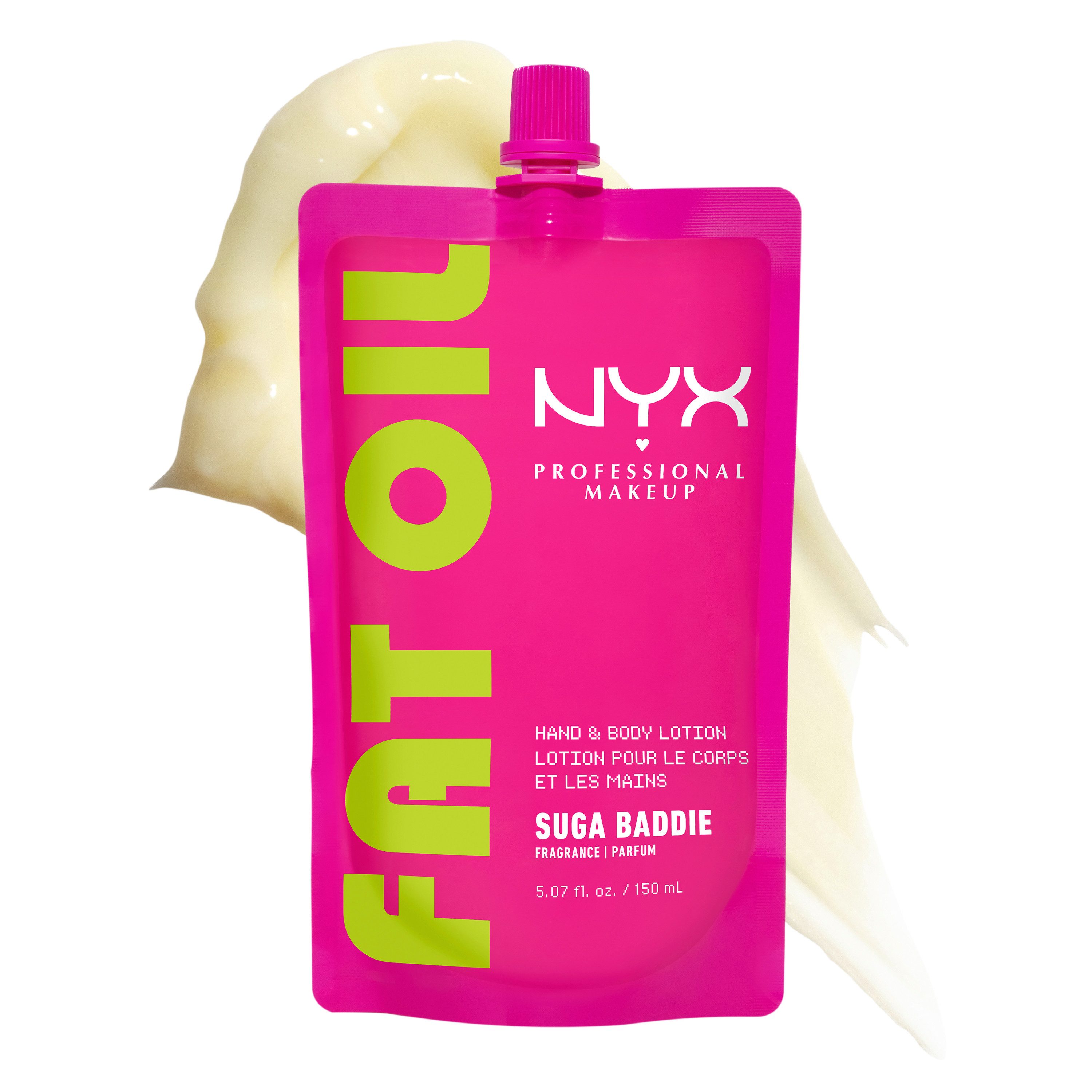 NYX PROFESSIONAL MAKEUP Körperlotion FAT OIL HAND & BODY LOTION SUGA BADDIE, leichte, feuchtigkeitsspendende Hand- und Körperlotion