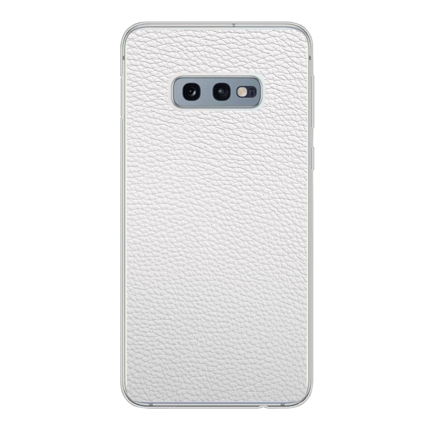 MuchoWow Handyhülle für Samsung Galaxy S10e Leder - Strukturiert - Leder-Optik - Weiß, Phone Case, Silikon, Schutzhülle Dünn