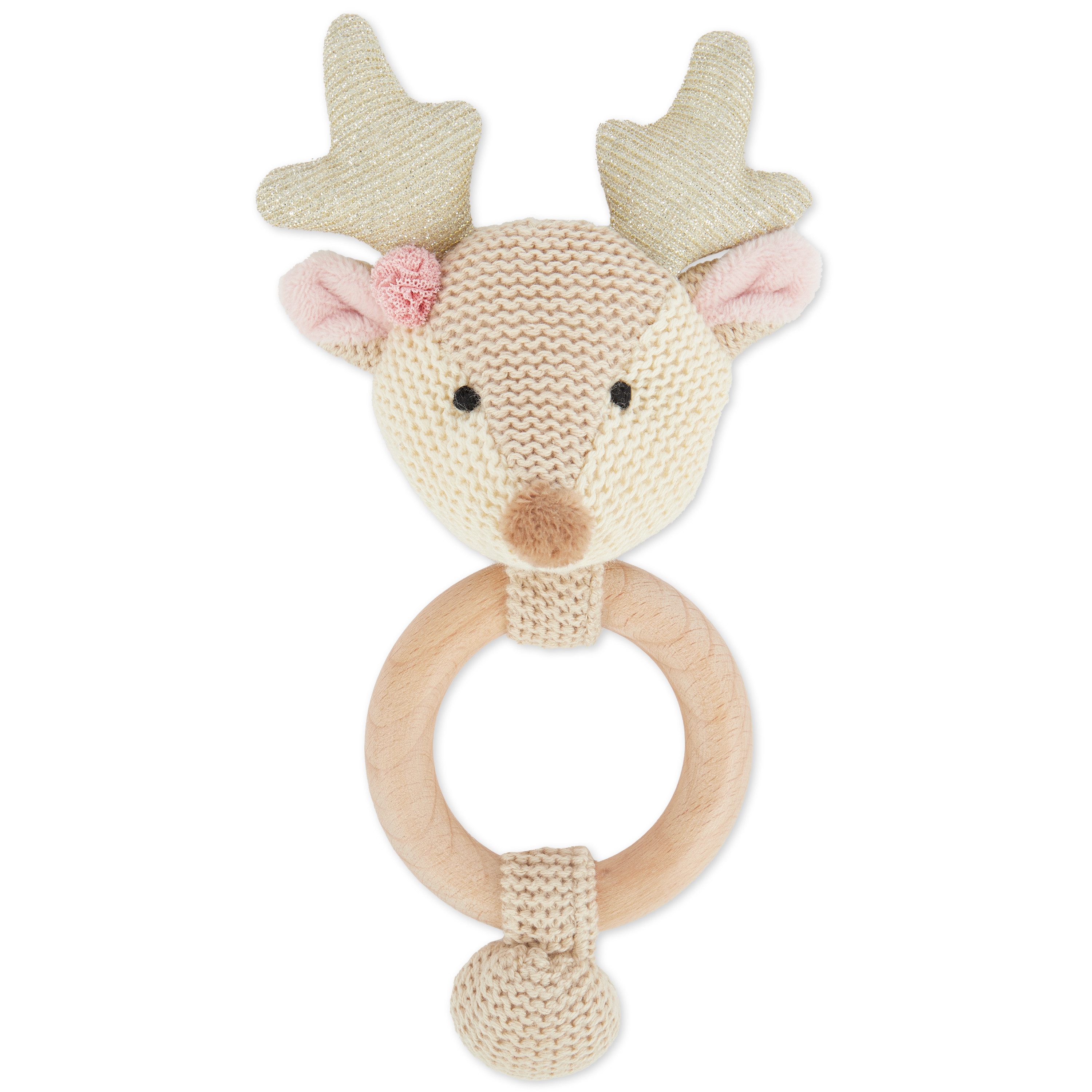 BIECO Greifspielzeug Bieco Holz Greifling Baby Rassel Ø 10cm, Länge