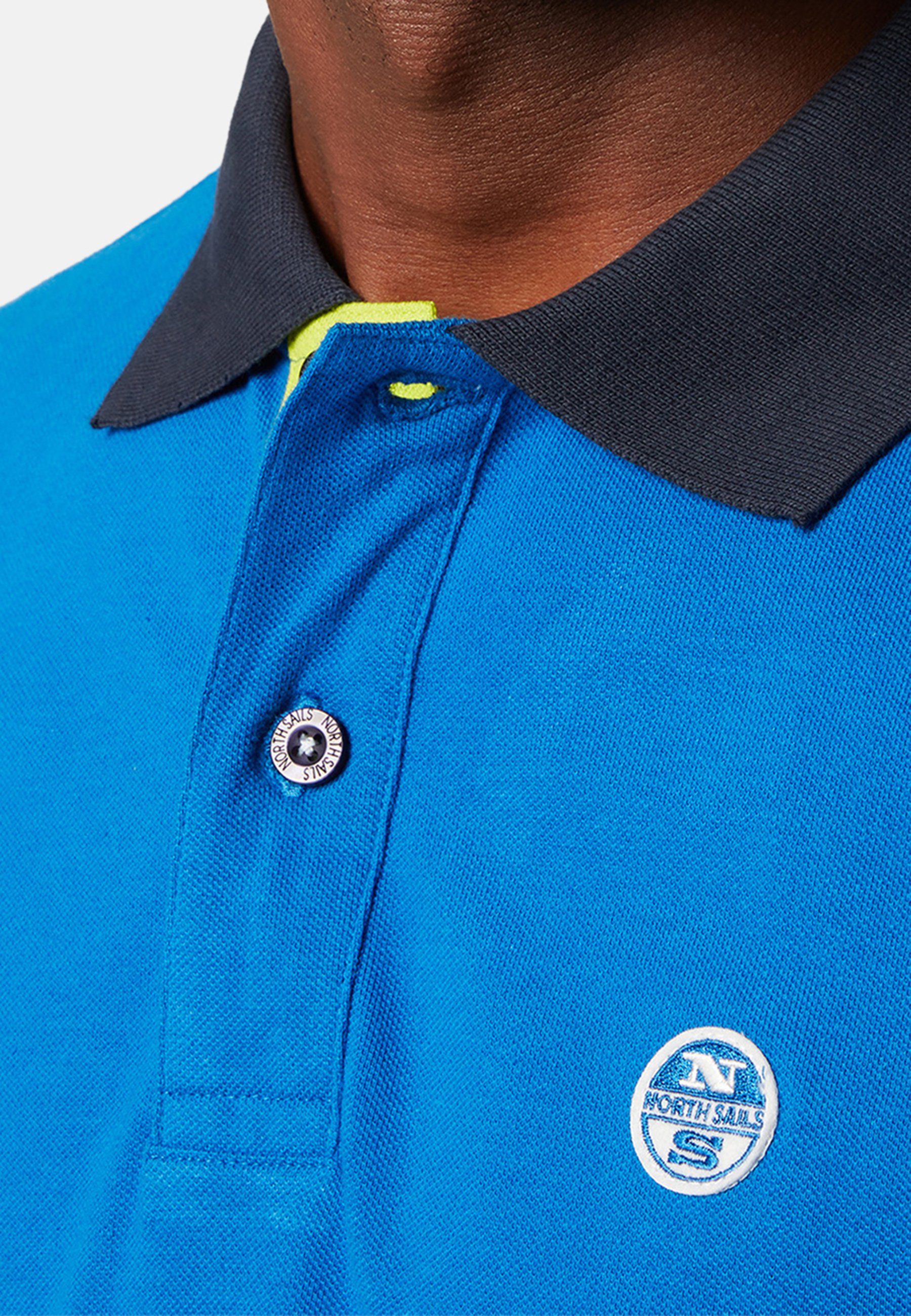 North Sails Design BRIGHT Poloshirt klassischem Bio-Baumwolle mit Poloshirt aus BLUE