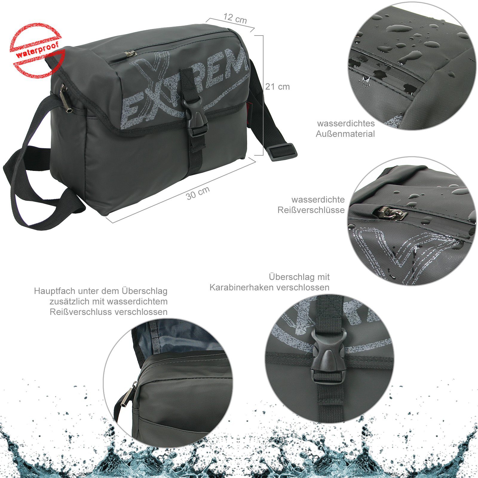 BAG STREET INTERNATIONAL Umhängetasche - wasserdichte Schultertasche - Unis günstig online kaufen