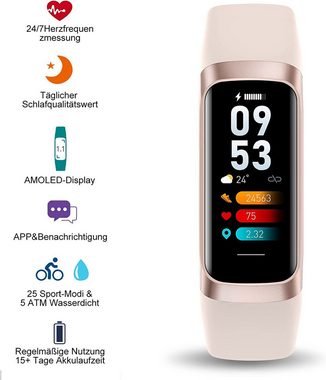 Brücke Sportuhr 1,1-Zoll-High-Definition-Sportuhr Mit Anruffunktion Fitnessuhr, für Damen Herren Smartwatch 5 ATM IP68 Wasserdicht Fitness Tracker