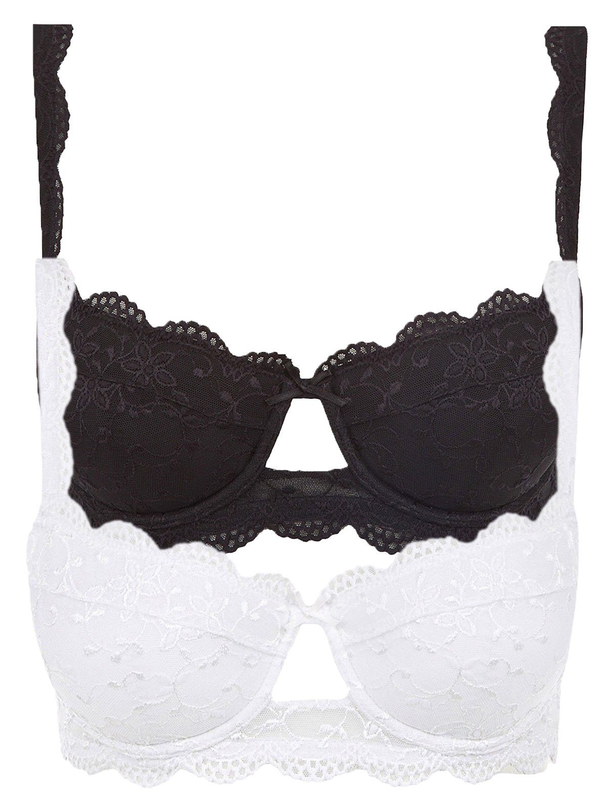 Nina Von C. Set: Schalen-BH 2er Pack Balconnet Dirndl BH Silver Edition (Spar-Set, 2-tlg) Push up Effekt