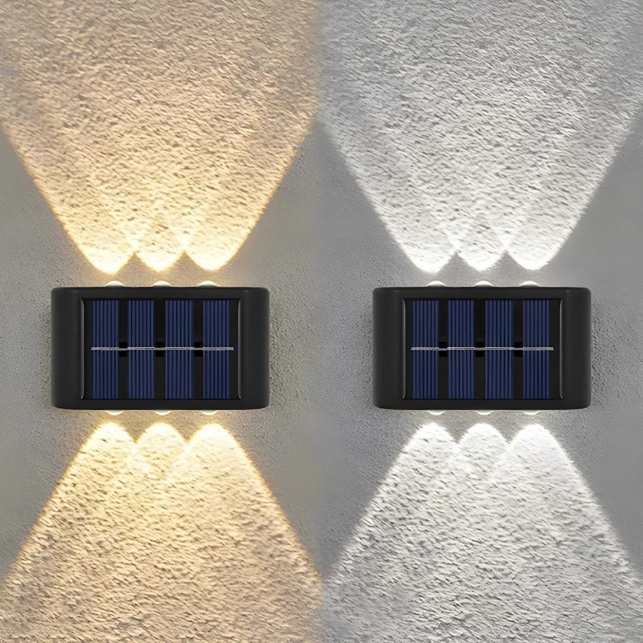 HS.SUPPLY LED Außen-Wandleuchte Solar LED Wandleuchte Außen wasserdicht – U günstig online kaufen