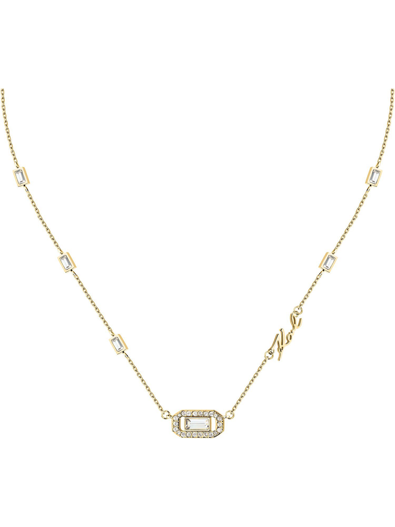 KARL LAGERFELD Collier Karl Lagerfeld Damen-Kette Edelstahl 6 Kristall