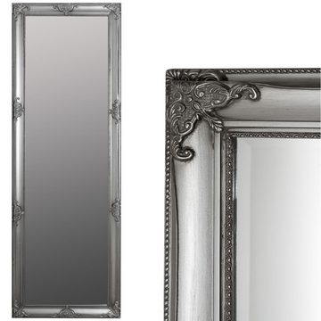 LebensWohnArt Wandspiegel Stilvoller Spiegel GRANDE 190x65cm antik-silber Barockstil Facette
