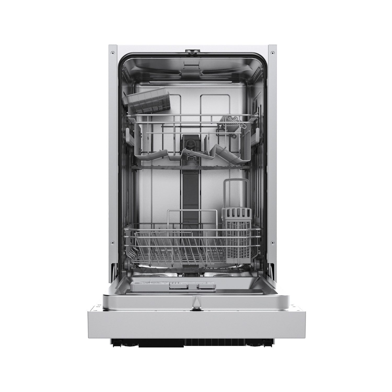 KKT KOLBE teilintegrierbarer Geschirrspüler DW4504ED, 9 l, 10 Maßgedecke, 45cm / Edelstahl / AquaStop / Salzanzeige / 10 Maßgedecke
