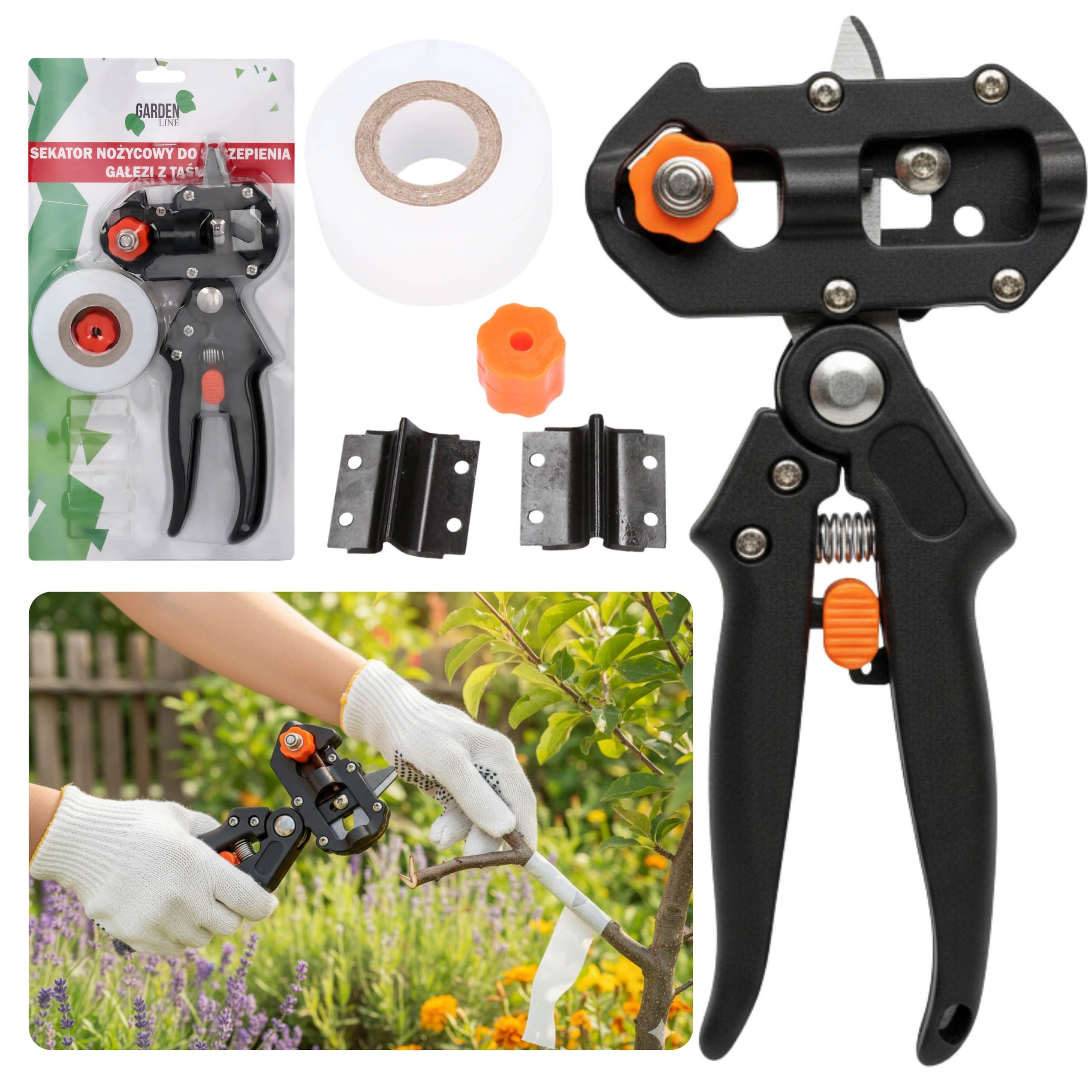 Sarcia.eu Gartenpflege-Set Set Veredelungsschere mit Band + austauschbare Einsätze