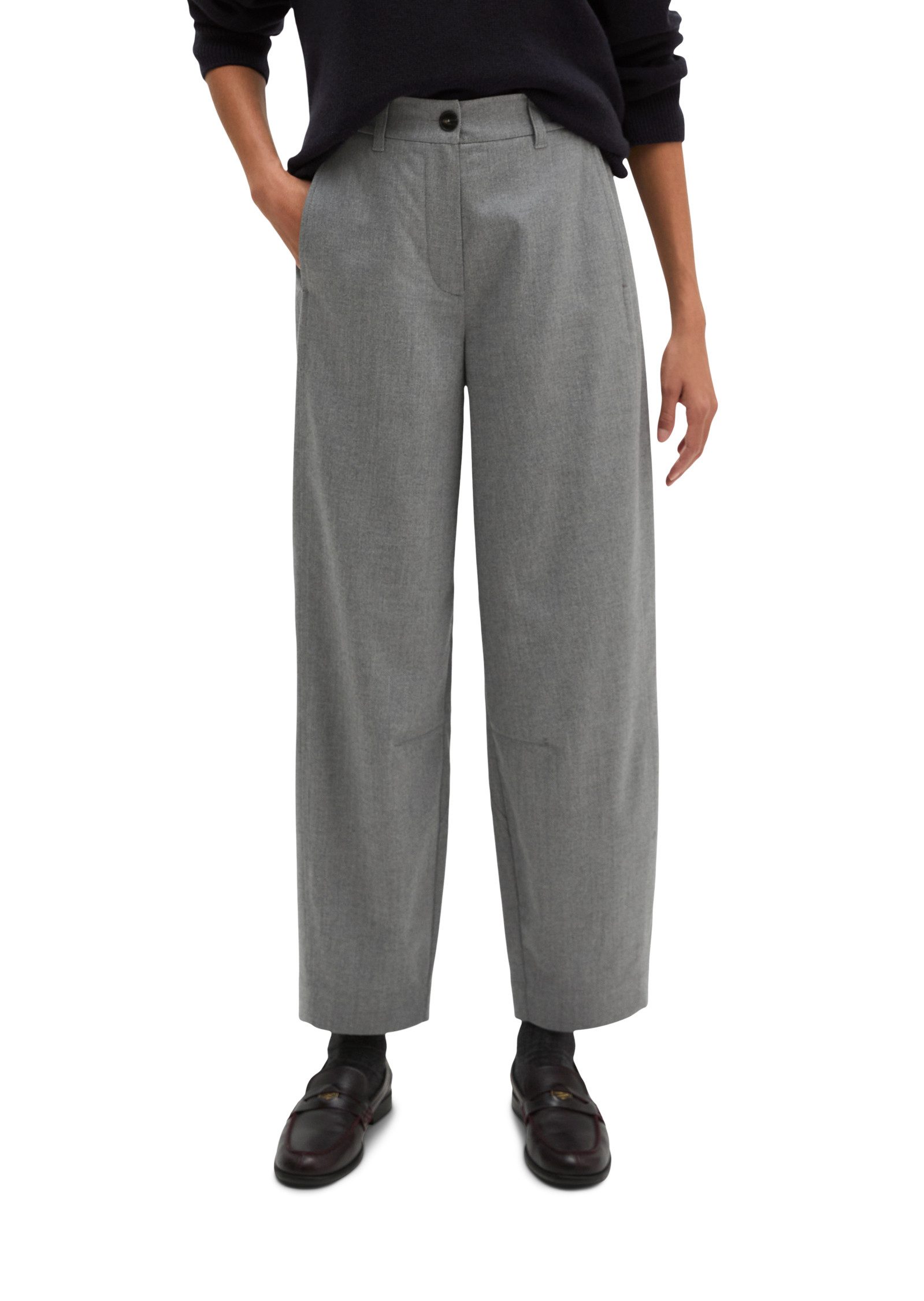 Marc O'Polo Stoffhose in Woll-Optik, Barrel Fit