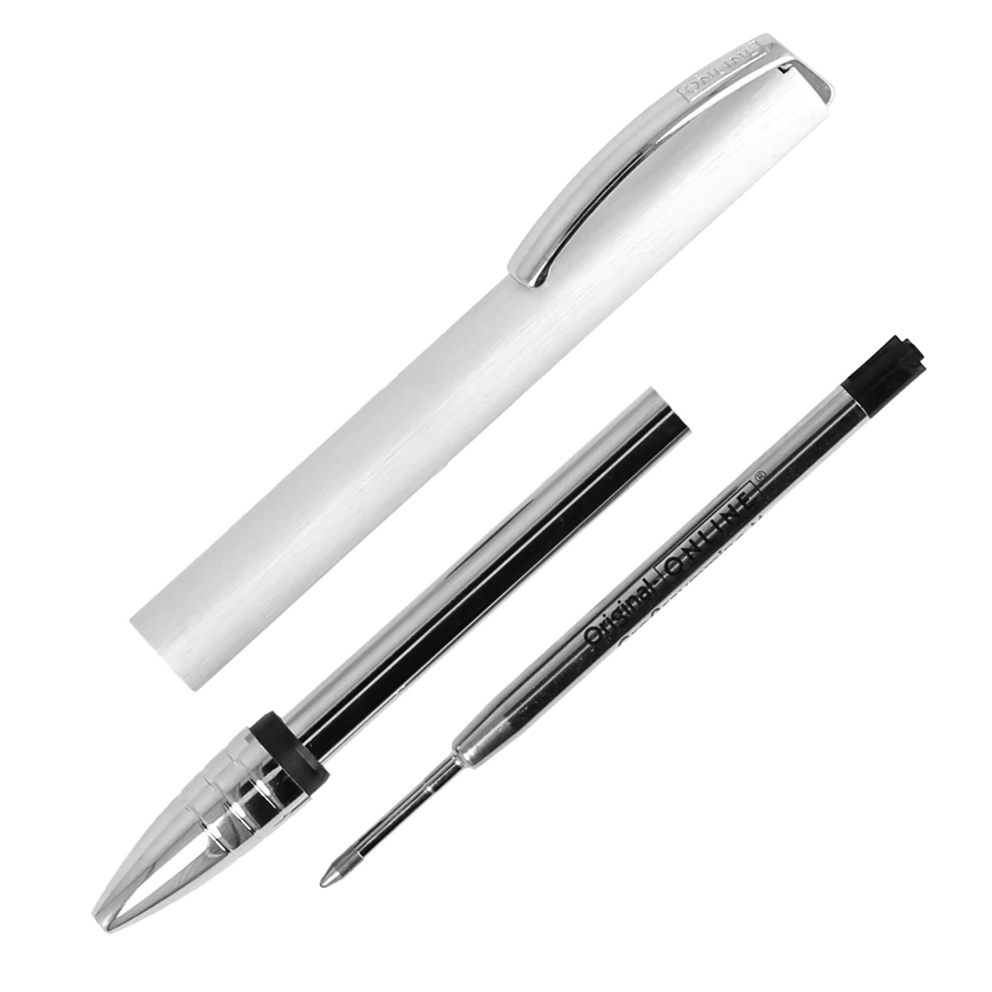 Online Pen Kugelschreiber Vision Drehkugelschreiber, (aus gebürstetem Aluminium, hochwertiger Kugelschreiber mit Drehmechanik), in Geschenkbox