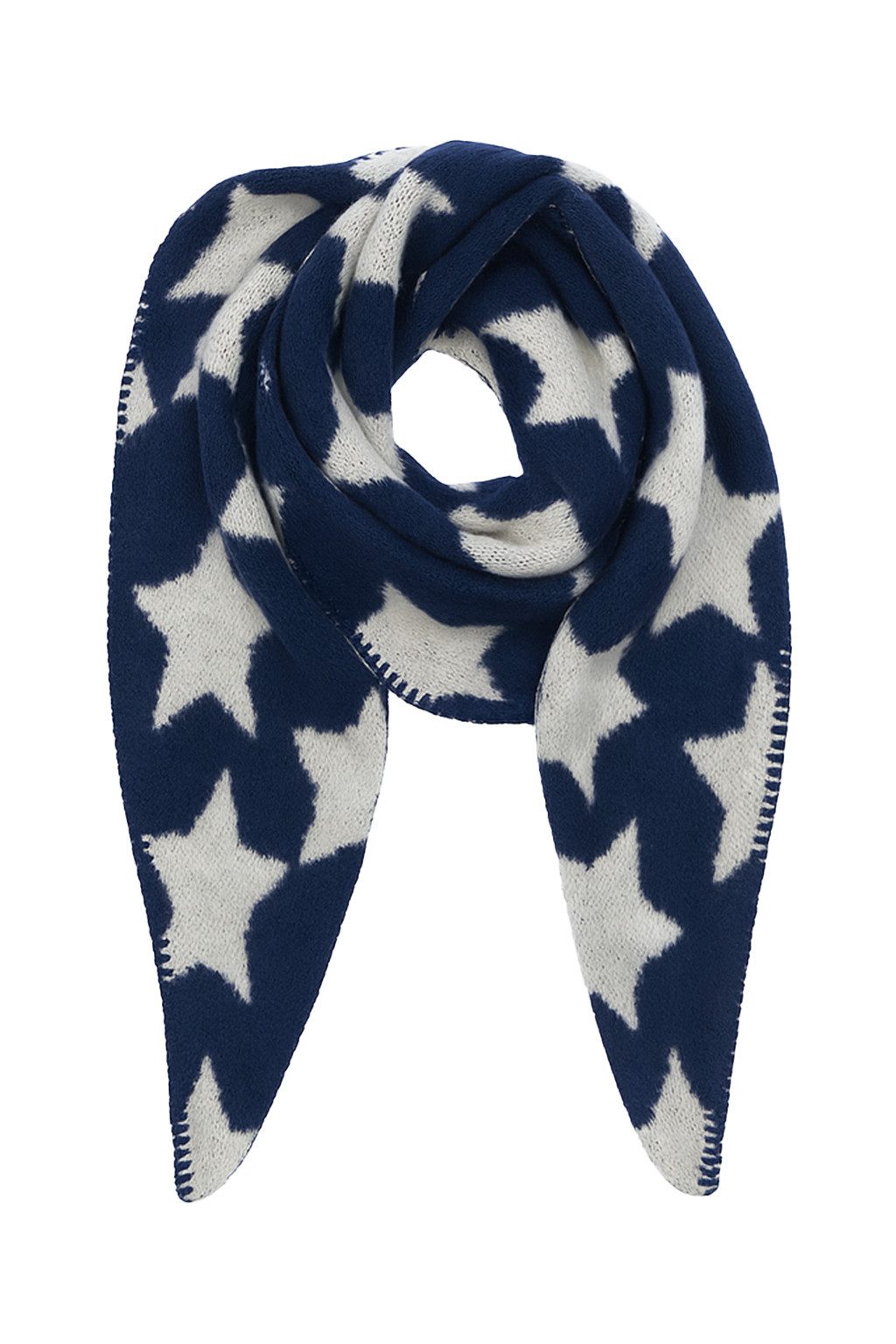 Faera Modeschal Flauschig mit Kontrastnaht, (1-St), 9428 in Navy