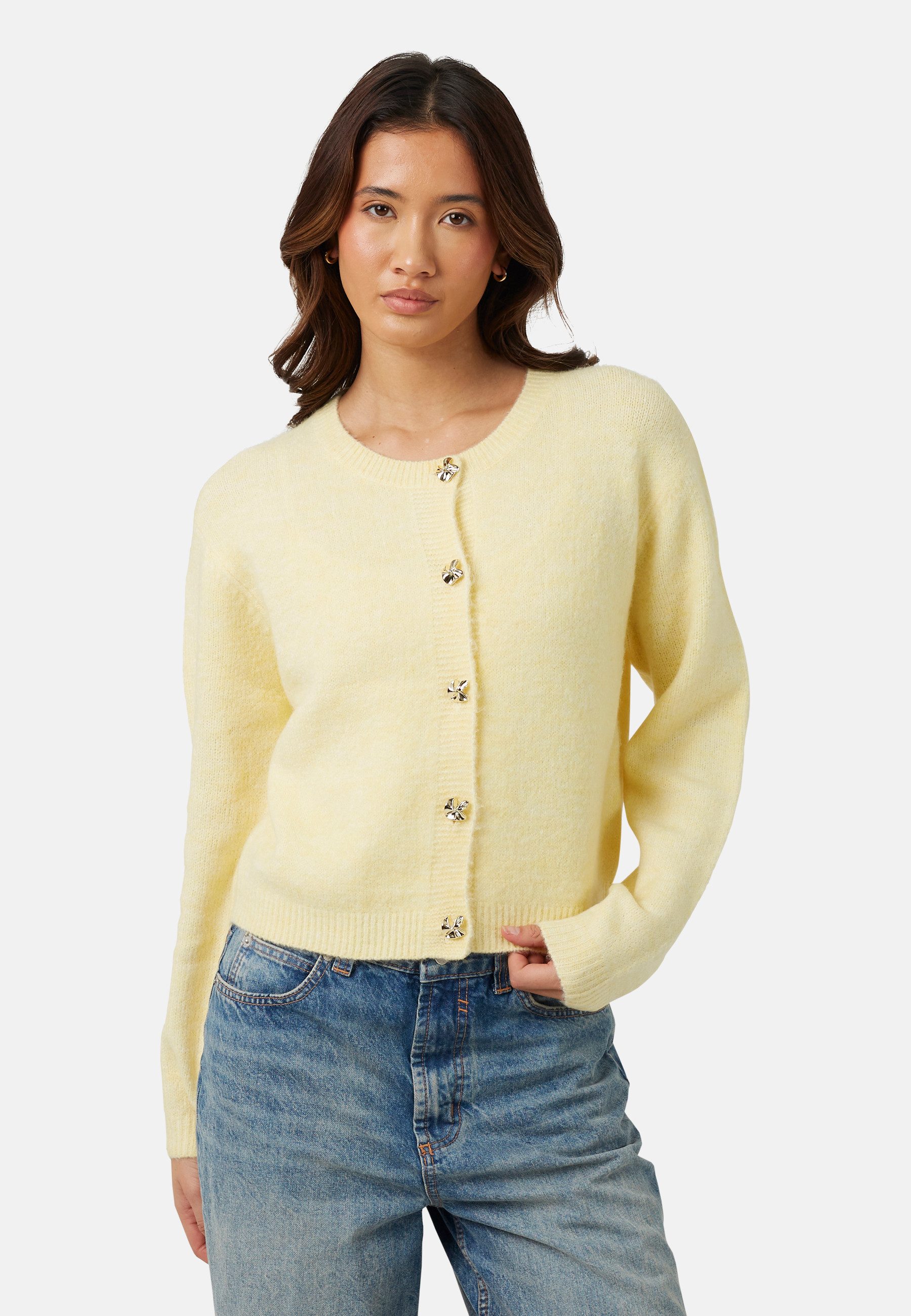 Brave Soul Cardigan Damen-Raglan-Strickjacke mit Knöpfen