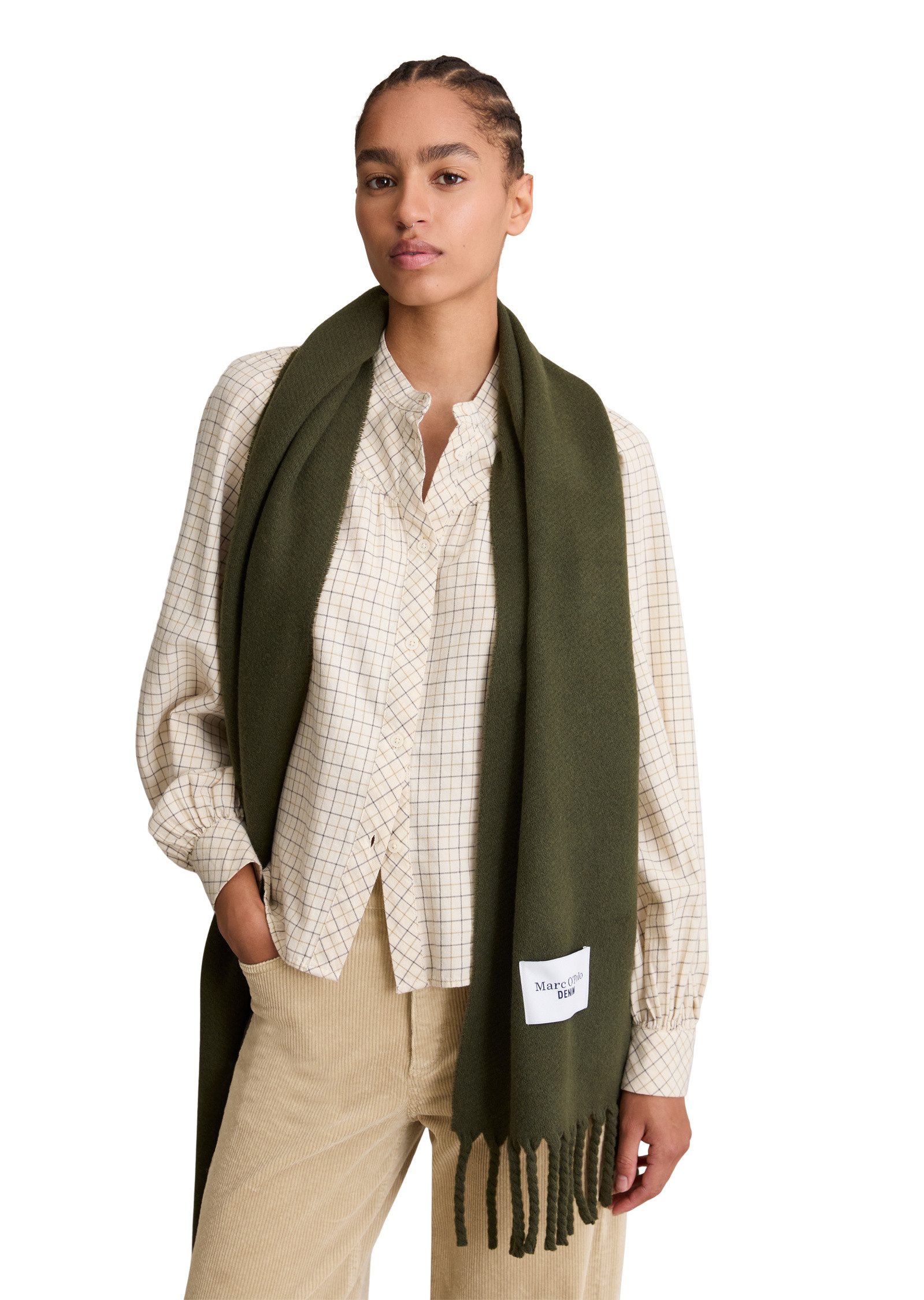 Marc O'Polo DENIM Wollschal mit langen Fransen